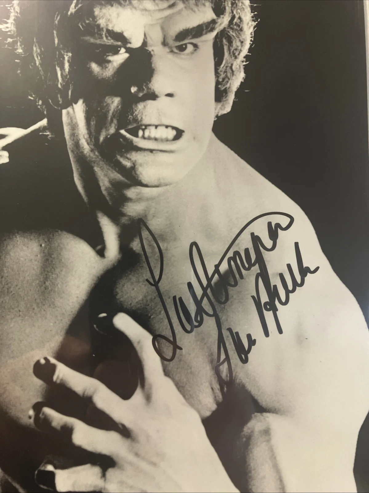 Lamberto Bava — Lou Ferrigno Hulk Signed Picture Photo Authenticated BAS Beckett Authenticated, image 2