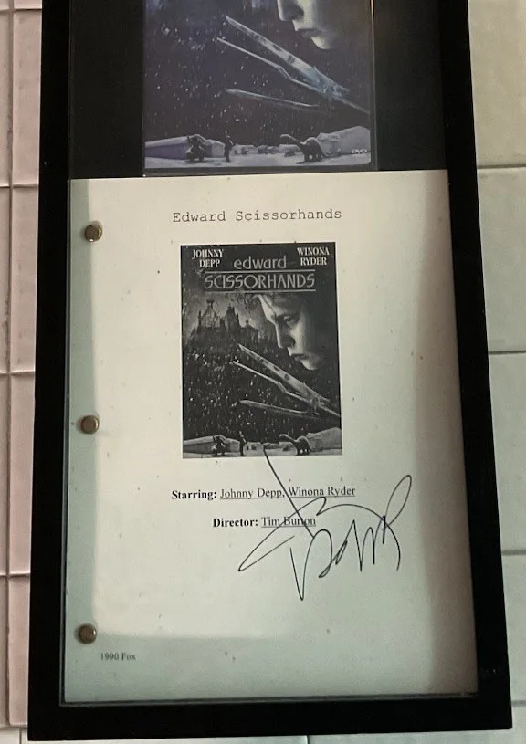 Johnny Depp Signatured Edward Scissorhands Script With COA In Frame ￼￼￼, image 2