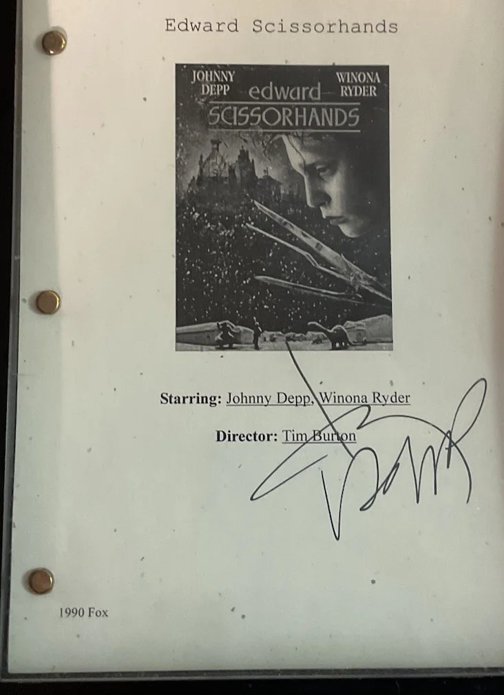 Johnny Depp Signatured Edward Scissorhands Script With COA In Frame ￼￼￼, image 4