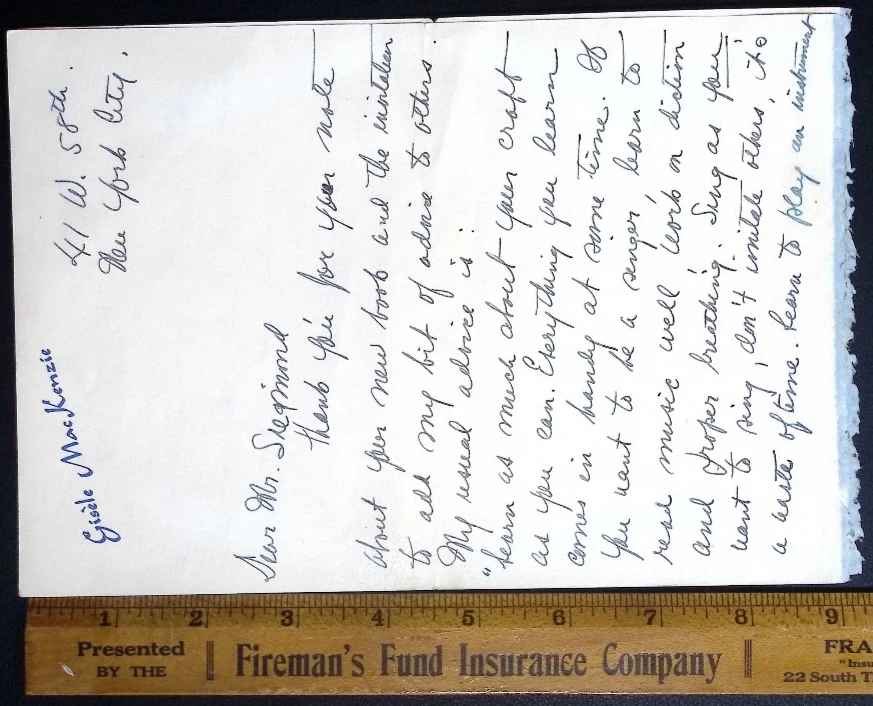 Vintage Gisele MacKenzie Autograph Letter Signed New York Singer Handwritten, изображение 4