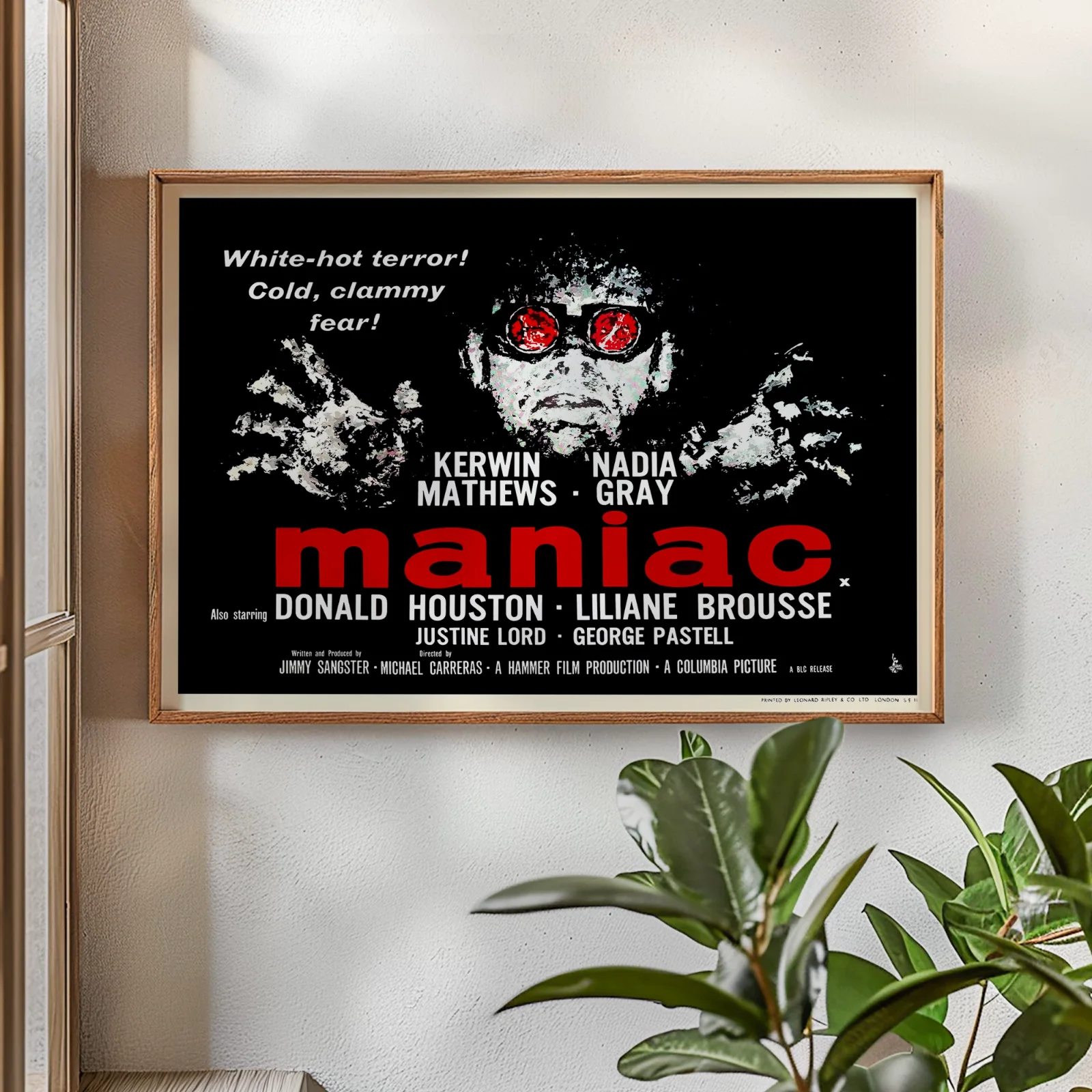 Maniac - 1963 Hammer Horror Film Restored 30" x 40" UK Quad Poster, изображение 2