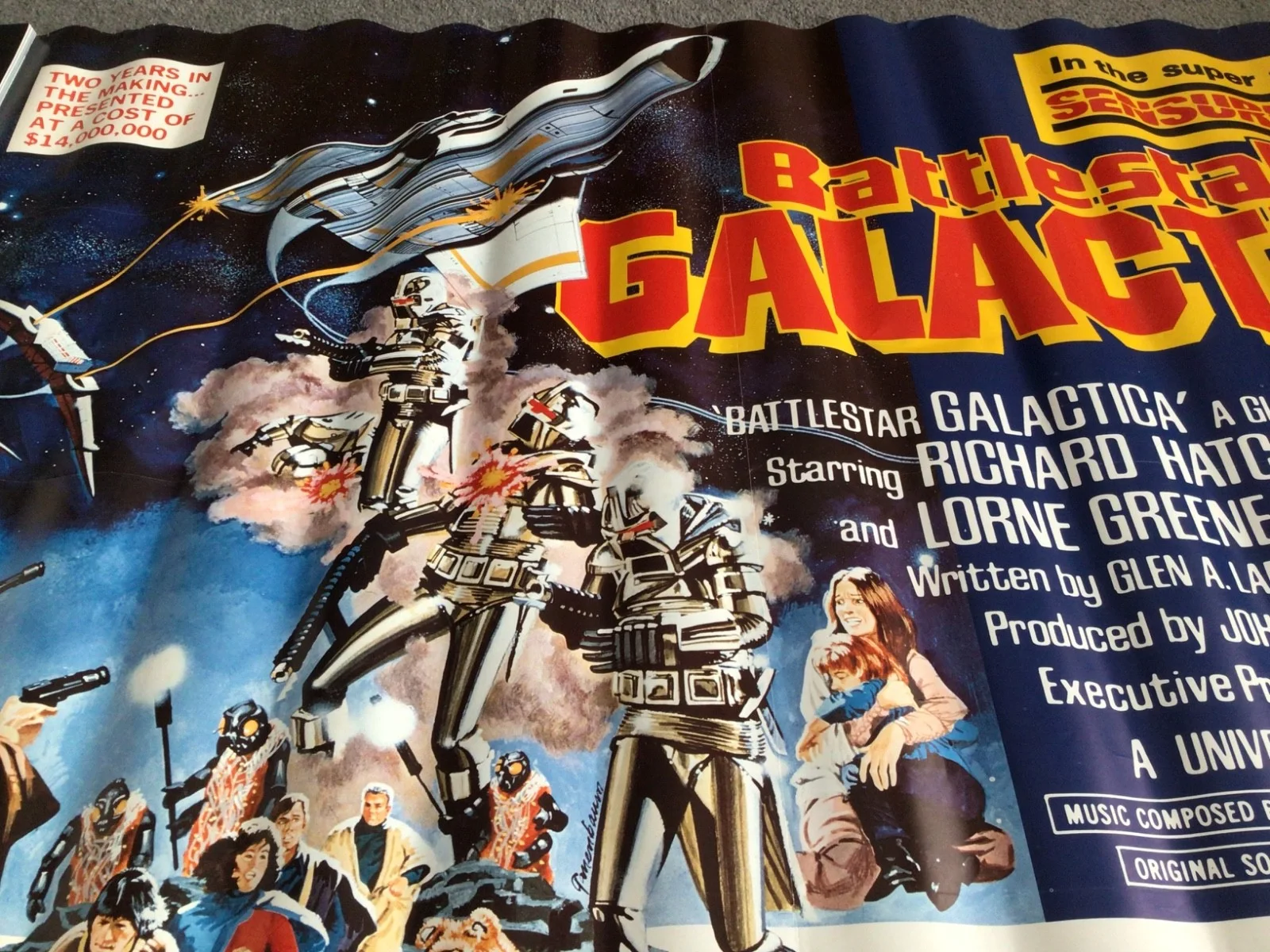 Battlestar Galactica huge rare subway movie poster in very good condition 1978, изображение 4