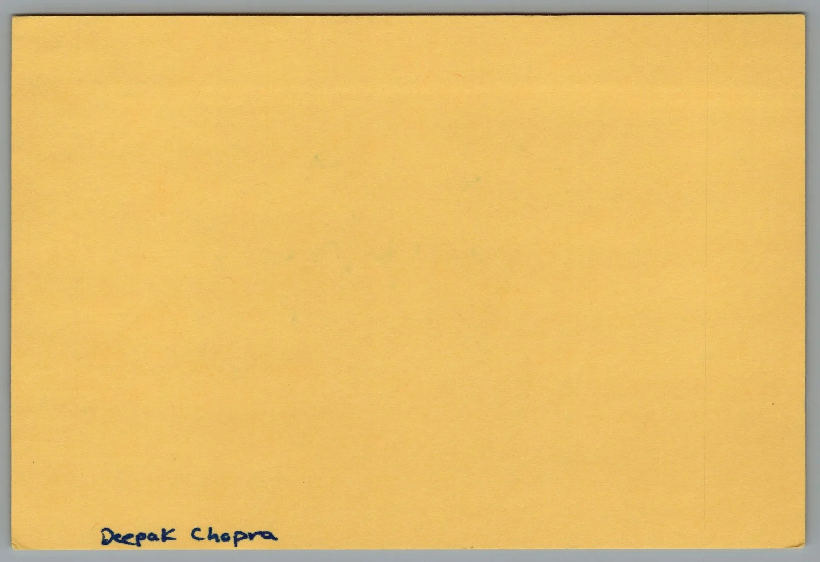 Deepak Chopra — Deepak Chopra Signed 4x6 Index Card Autographed, image 2