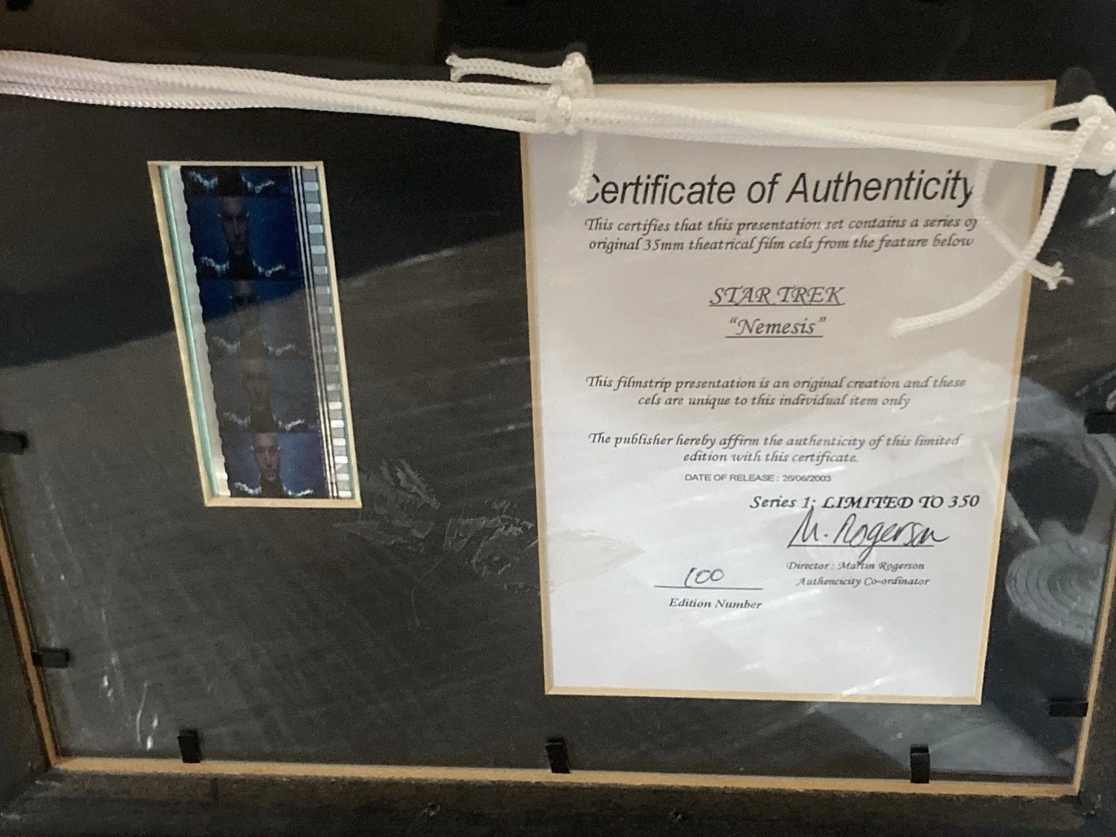 Star Trek IX - Nemesis Framed Film Cell - Limited Edition 100/350 inc C.O.A, image 2
