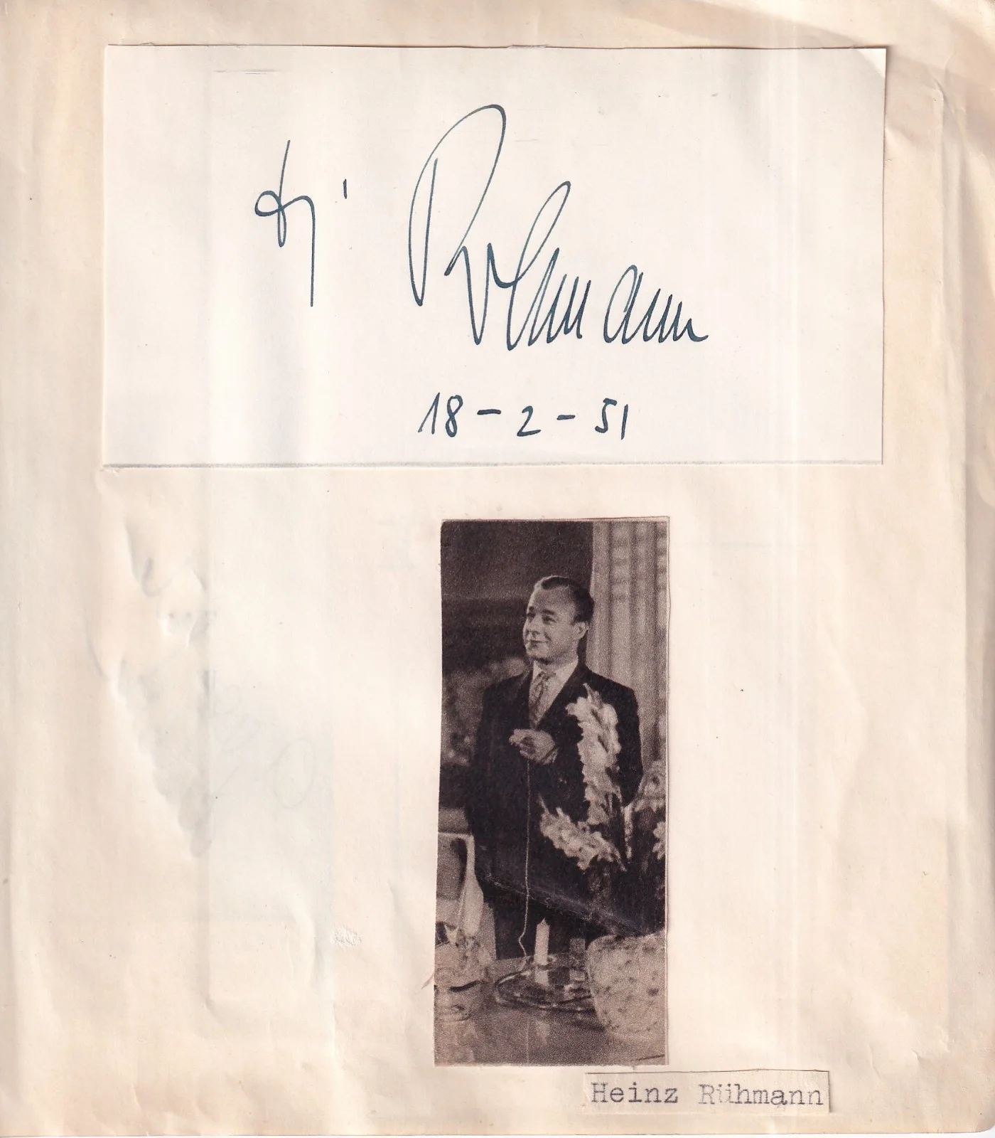 Peter Lorre - Card and album page from 1951 - 2 x original signed, image 3