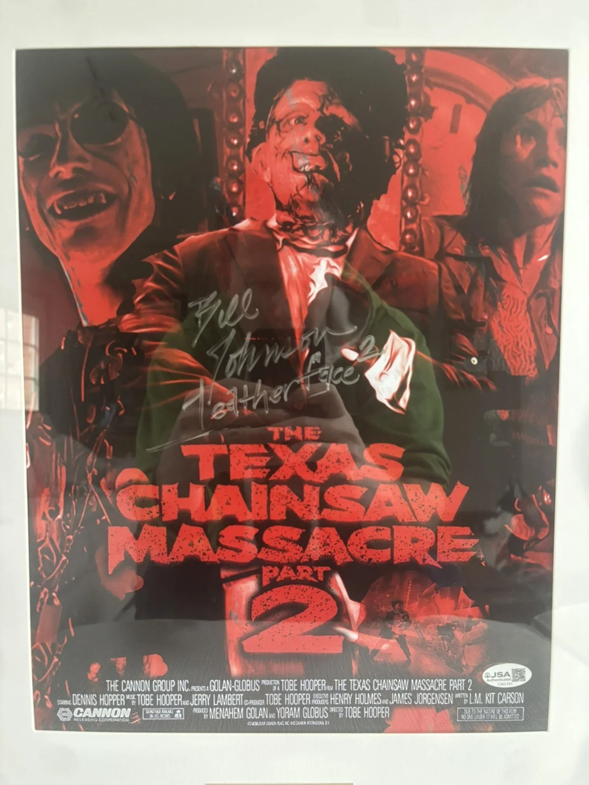 Bill Moseley — Texas Chainsaw Massacre 2 Bill Johnson Signed Autographed 11x14 Photo JSA FRAMED, image 2