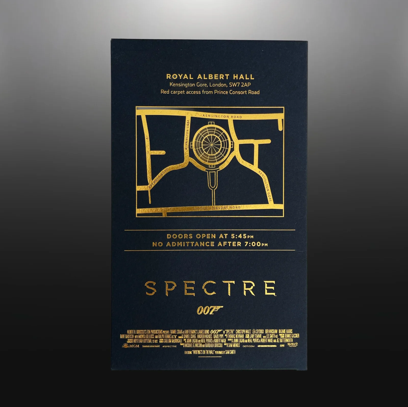 James Bond Spectre 2015 Royal Premiere Invite & Party Ticket Stub & Folder Set, image 3