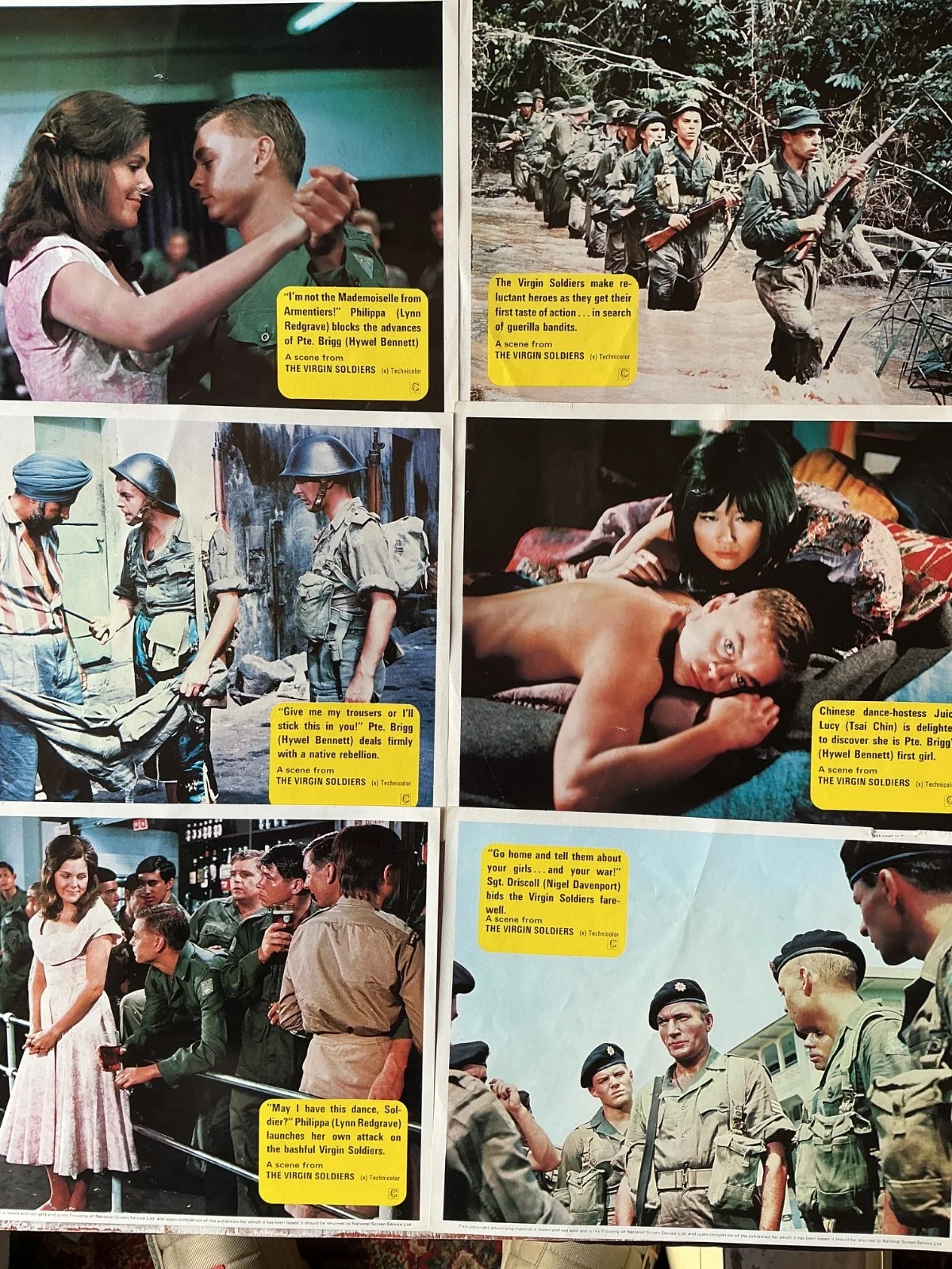 Virgin Soldiers Lobby Cards Lynn Movie Film Cinema 1969 7 x Original British, изображение 2