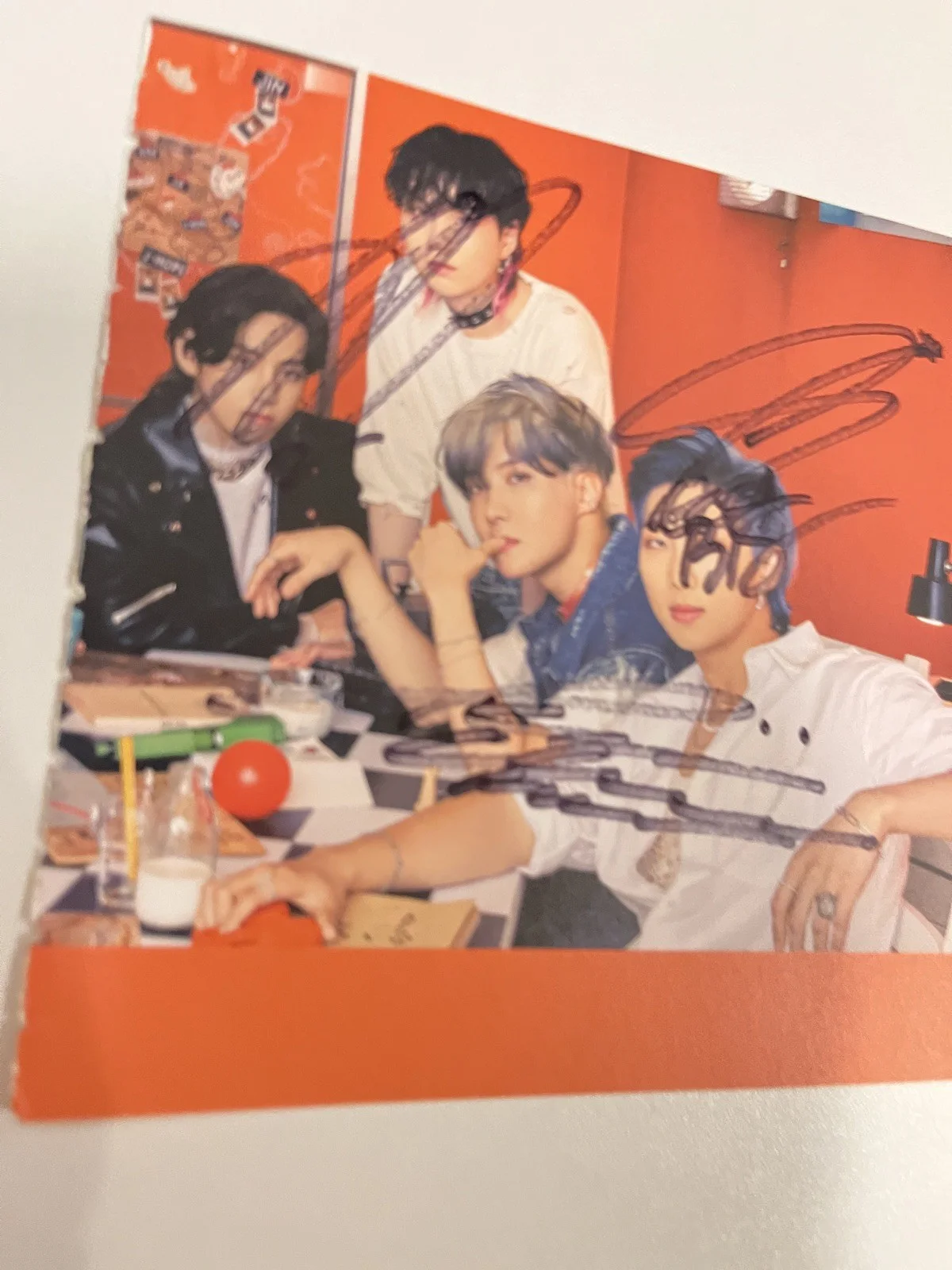 BTS Fan Sign Event Limited RARE Autographed 1PC Hand Signed 5x5” PHOTOCARD, изображение 2