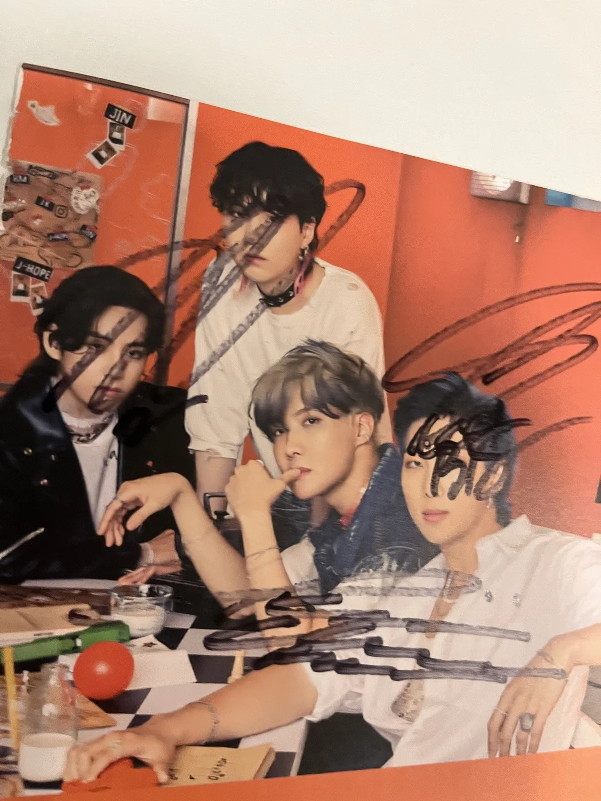 BTS Fan Sign Event Limited RARE Autographed 1PC Hand Signed 5x5” PHOTOCARD, изображение 3