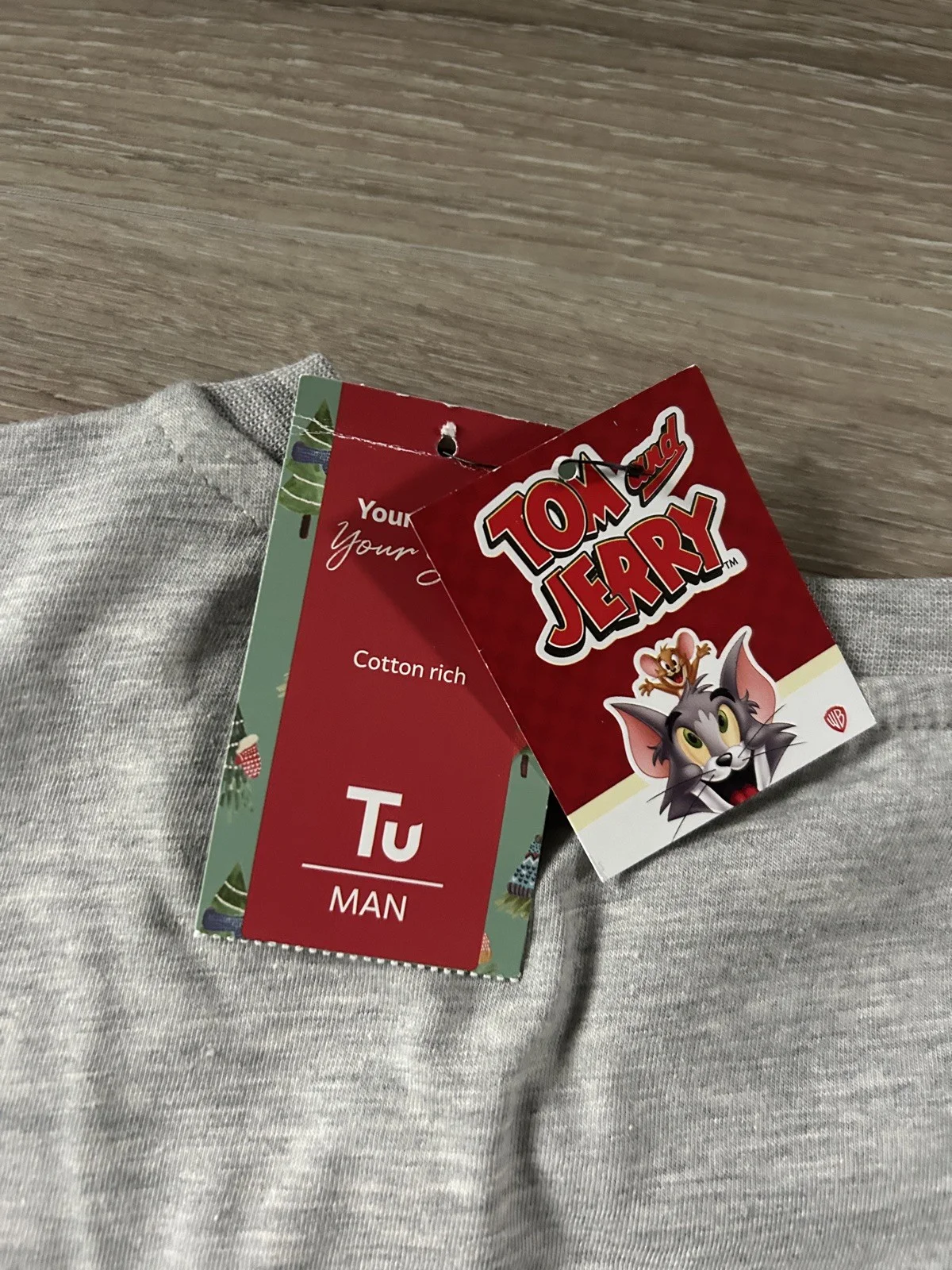 Tom & Jerry Christmas Tshirt Grey Size XXL 2XL NEW Vintage Look Tee Xmas Cat TU, изображение 3