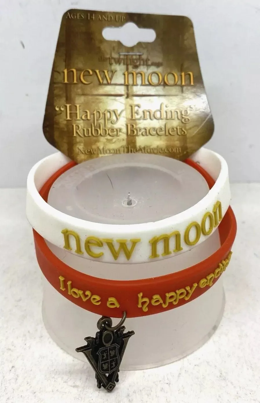 TWILIGHT SAGA NEW MOON BRACELET SET "I LOVE A HAPPY ENDING" RED / WHITE (001), изображение 2
