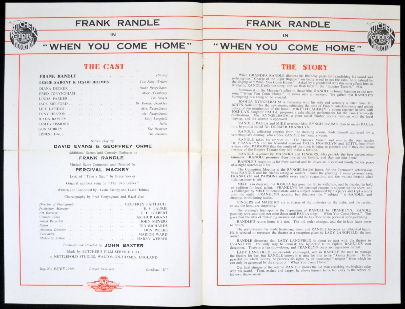 WHEN YOU COME HOME 1947 Frank Randle, Leslie Sarony UK PRESSBOOK, изображение 2