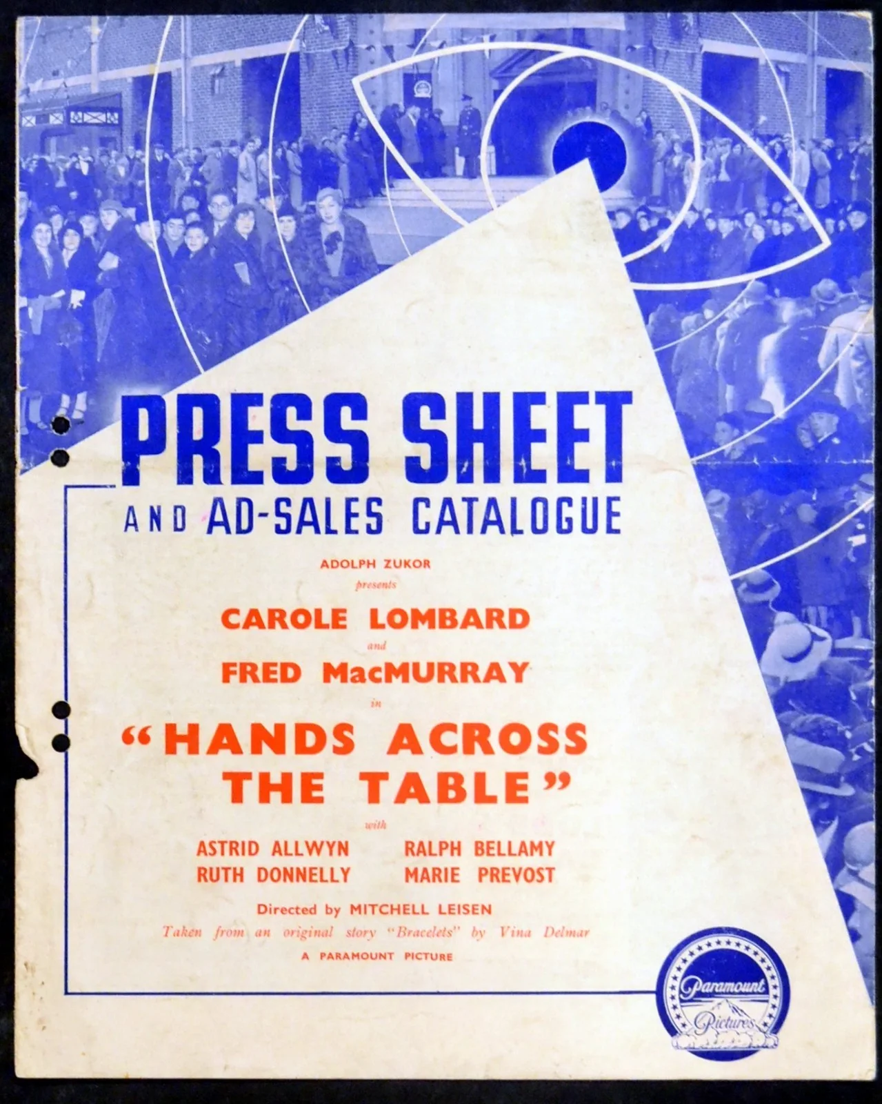 HANDS ACROSS THE TABLE 1935 Carole Lombard, Fred MacMurray UK PRESSBOOK, изображение 2