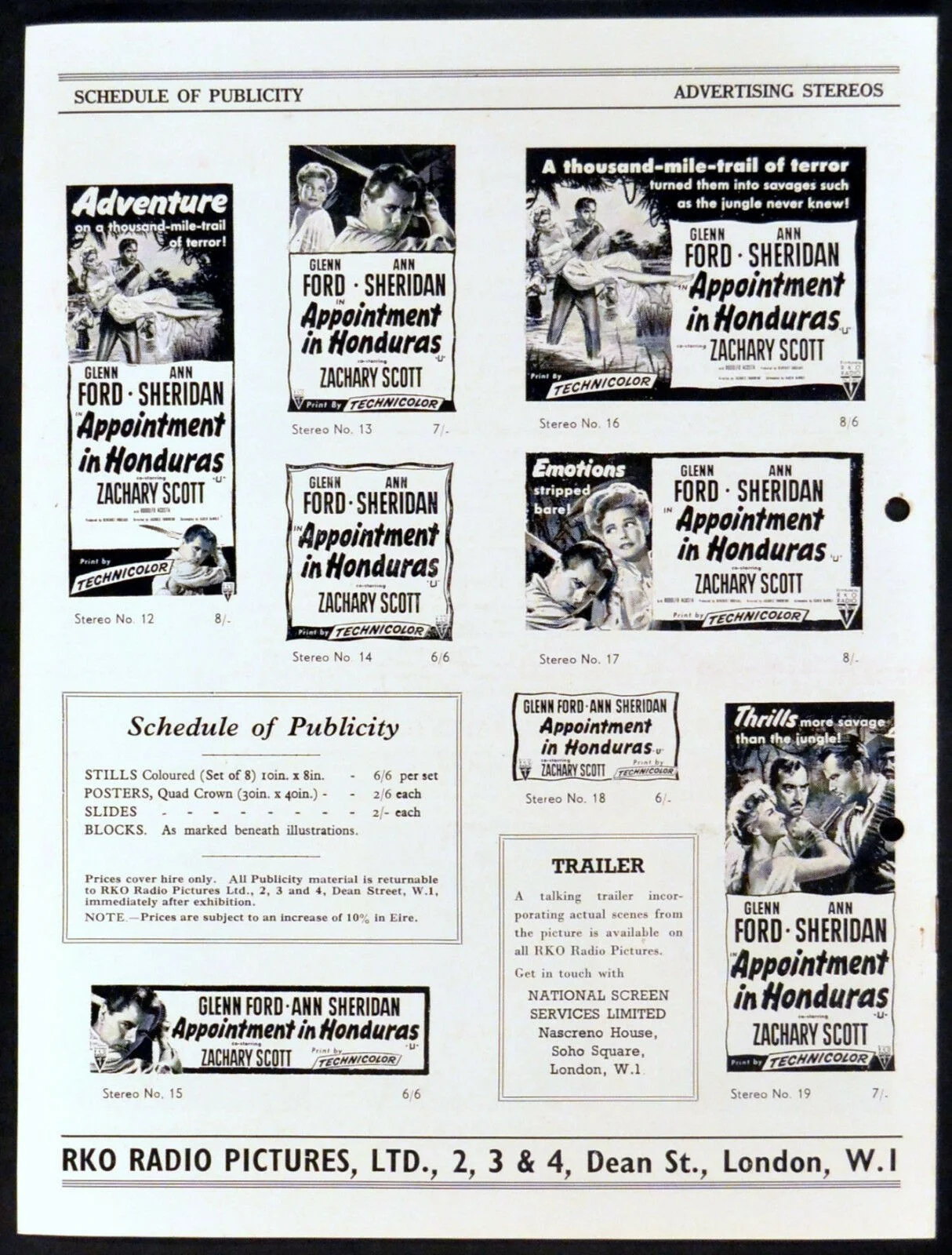 APPOINTMENT IN HONDURAS 1953 Glenn Ford, Ann Sheridan UK CAMPAIGN BOOK, изображение 5