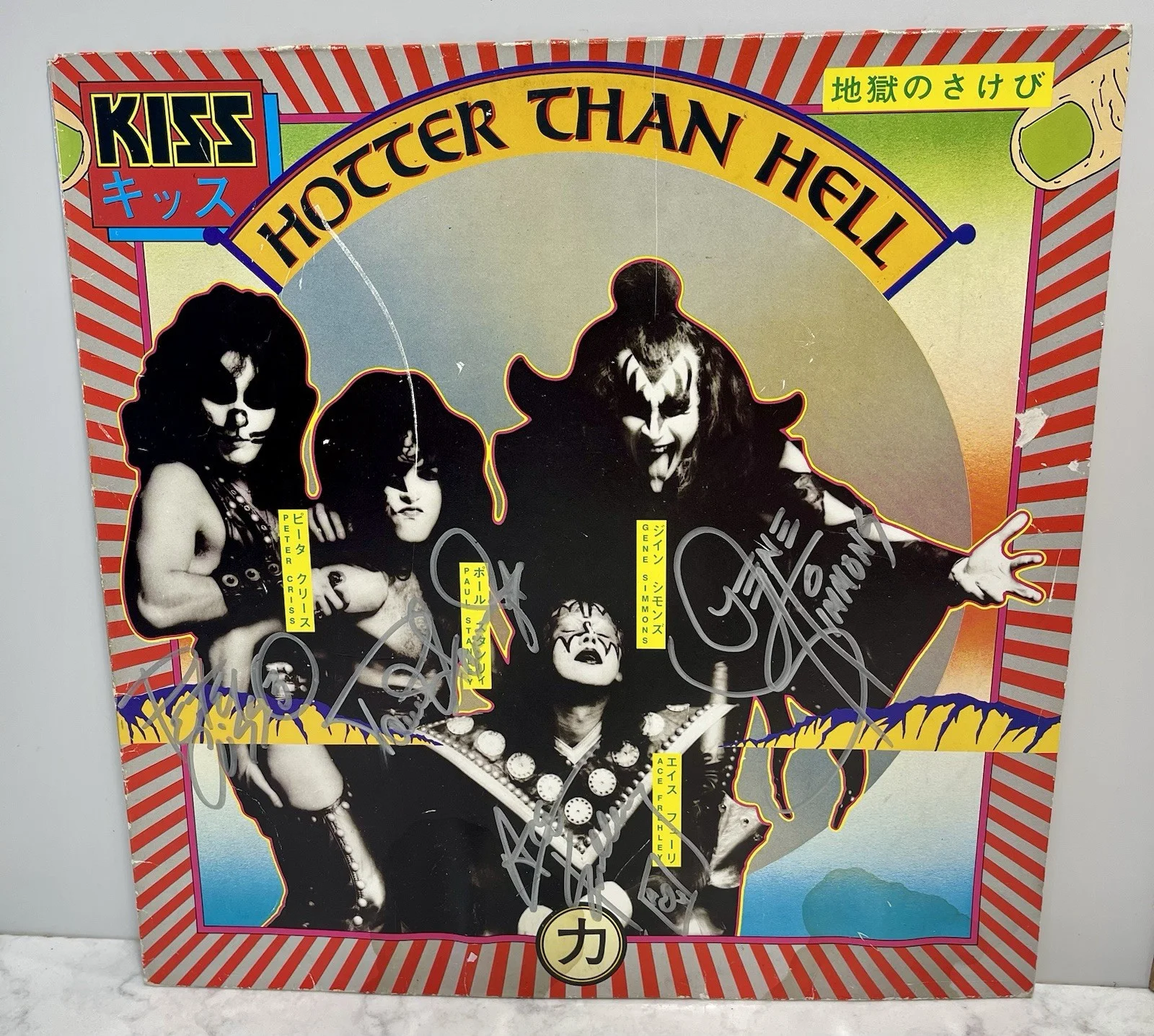 KISS Hotter Than Hell Signed Vinyl LP Album 1974 Autographed Original 4 Members, изображение 2