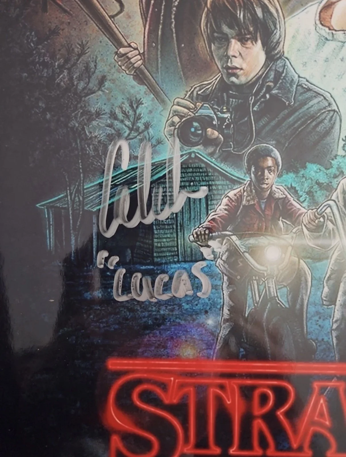 GATEN MATARAZZO MILLIE BOBBY BROWN CALEB MCLAUGHLIN — STRANGER THINGS 11 X 17 CAST SIGNED SEASON 1 POSTER MILLIE BOBBY BROWN, изображение 4