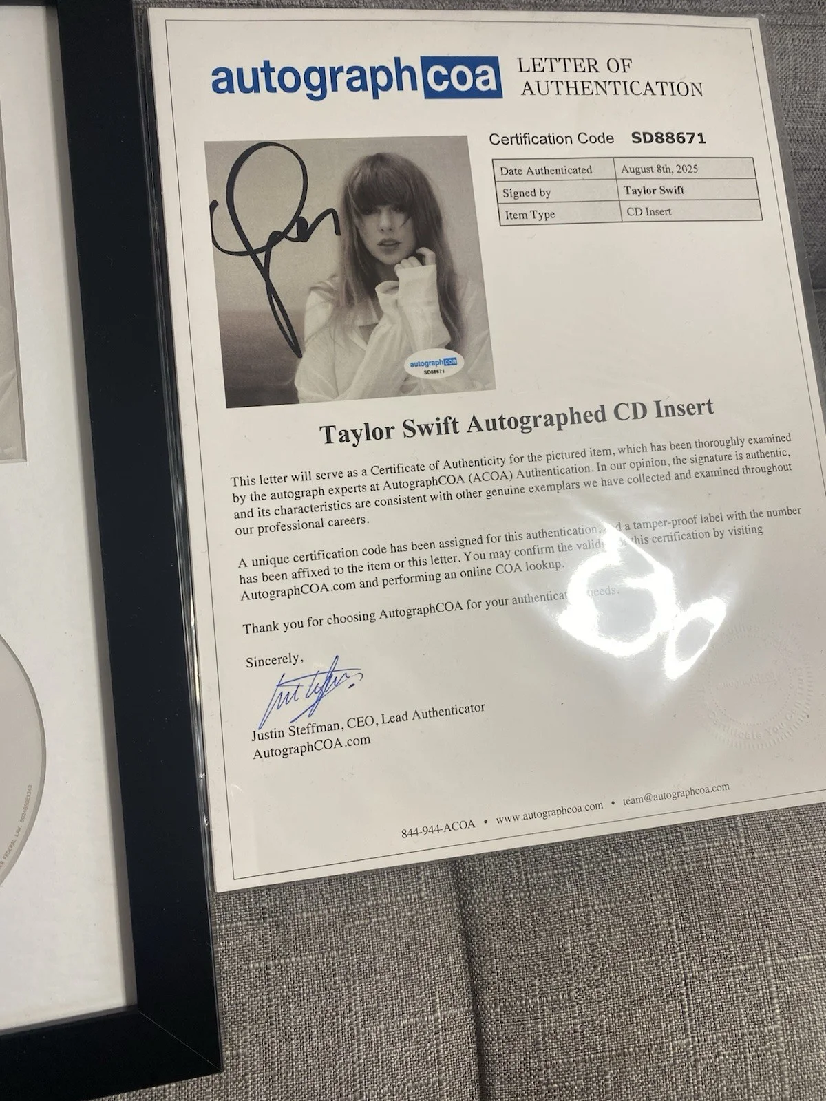 Taylor Swift Autograph/Signed CD Booklet the Tortured Poets Department With COA, image 3