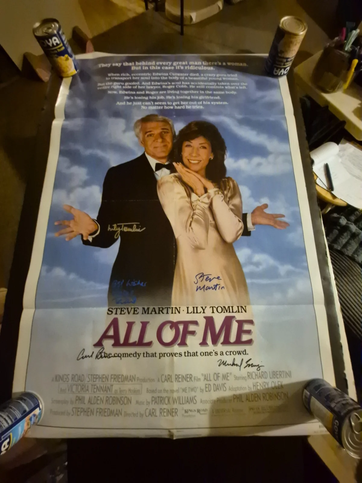 see below — ALL OF ME-STEVE MARTIN CAST SIGNED MOVIE POSTER-w/COA ekim