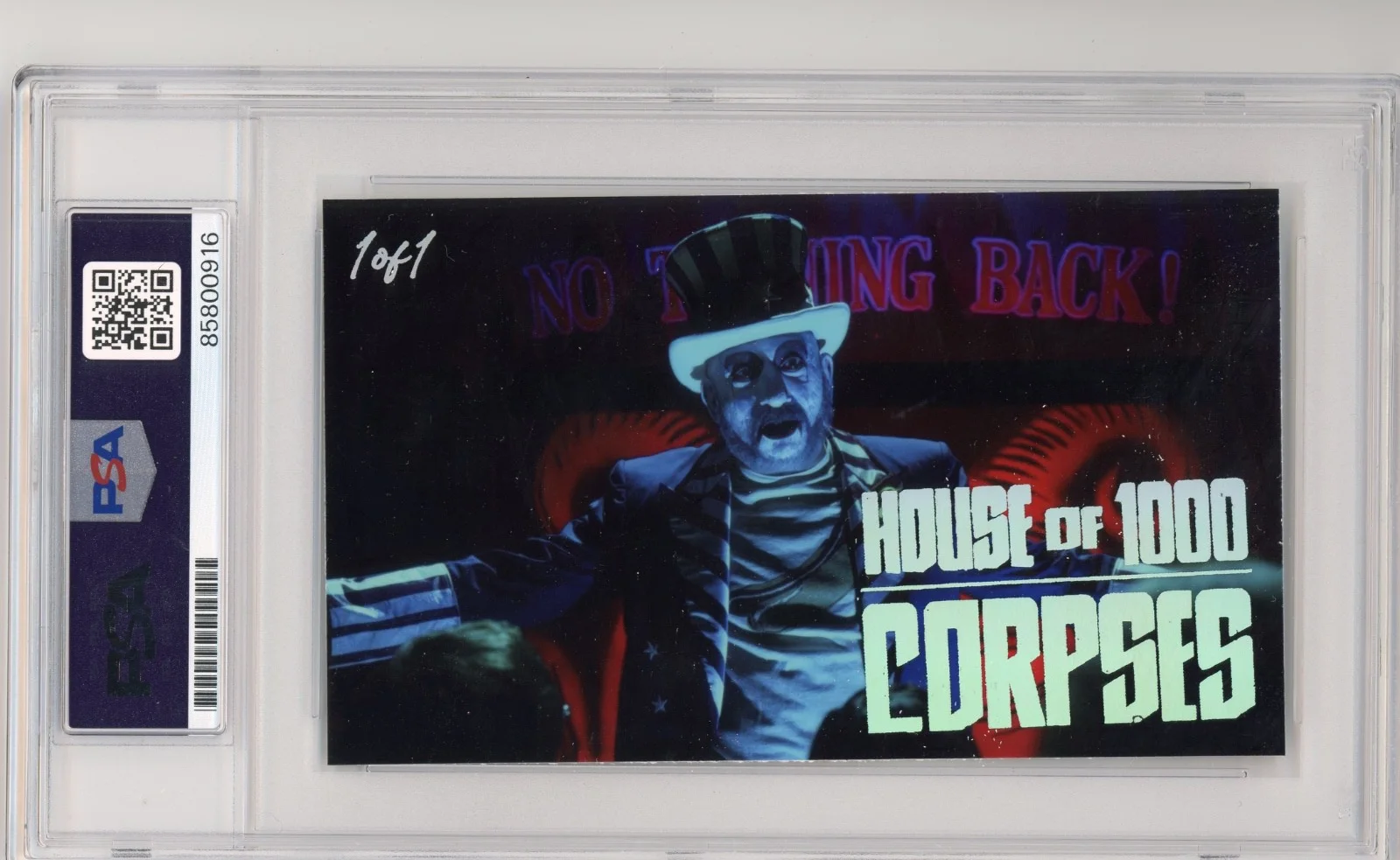 Sid Haig — Sid Haig Signed Cut Custom Captain Spaulding 3x5 Card PSA Slab Slabbed AUTO, image 2