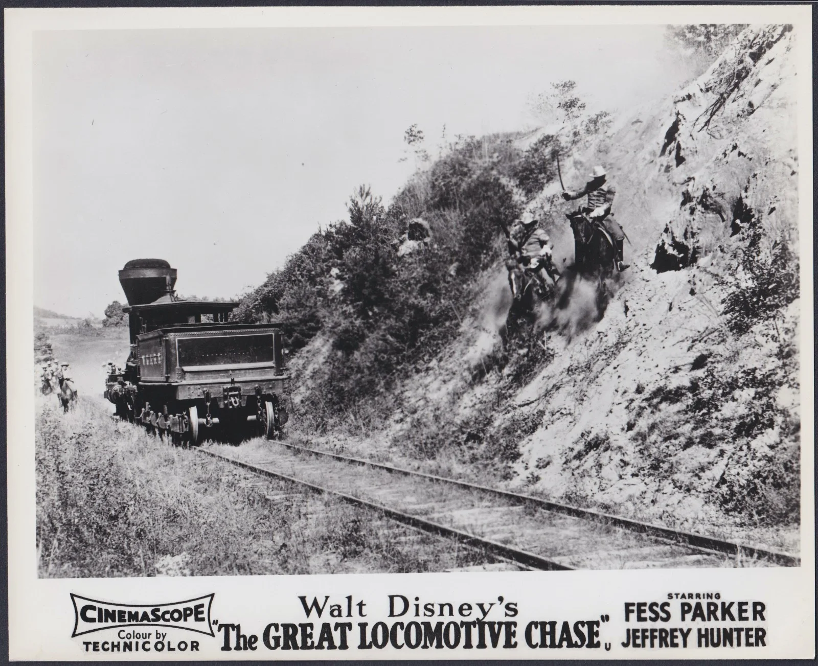 Great Locomotive Chase 8x ORIGINAL UK FOH Lobby Cards Disney Fess Parker 1956, изображение 2