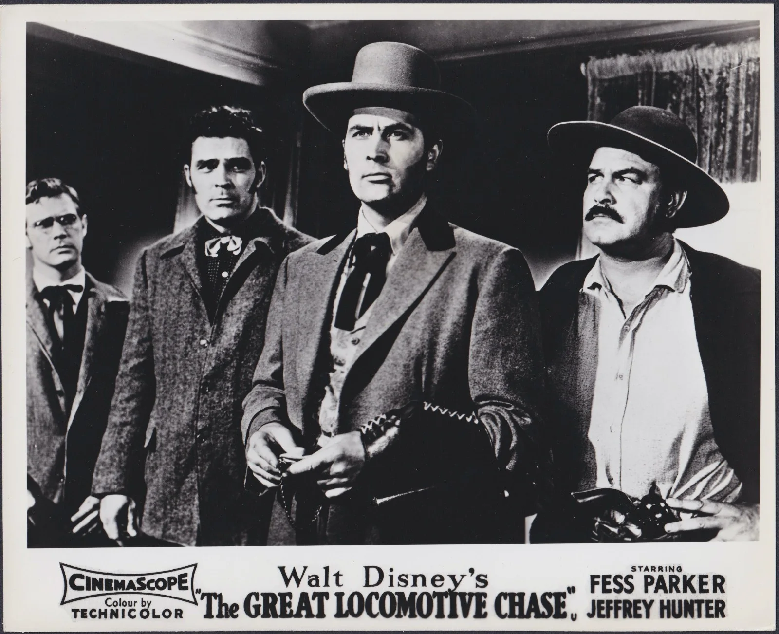 Great Locomotive Chase 8x ORIGINAL UK FOH Lobby Cards Disney Fess Parker 1956, изображение 3