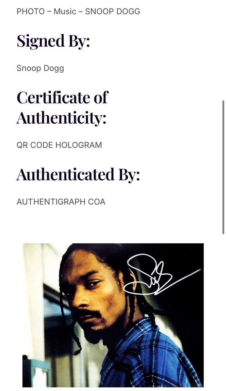 Snoop Dog signed autographed photo 8x10 framed Hologram, image 5