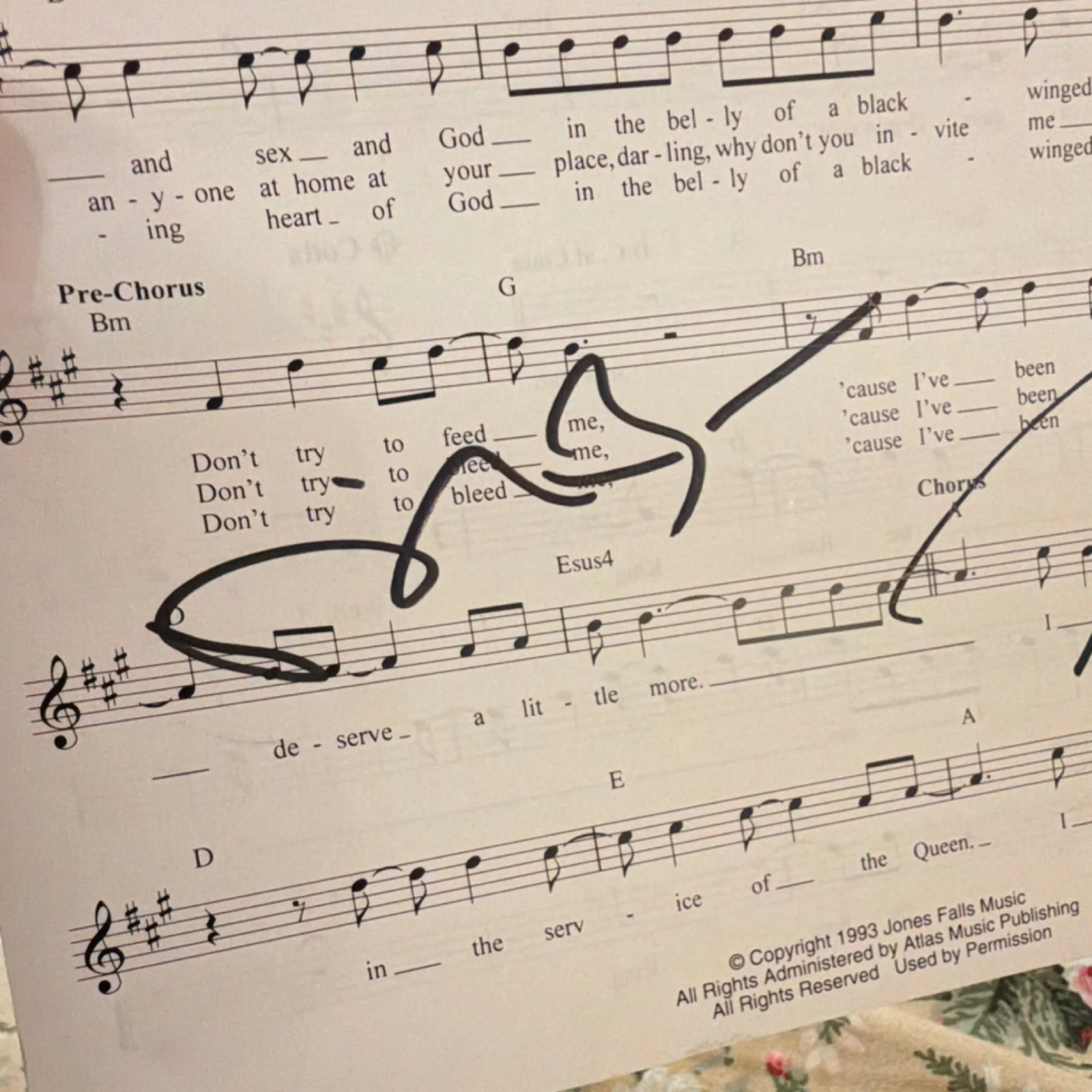 Rain King Original Signed Sheet Music, image 2