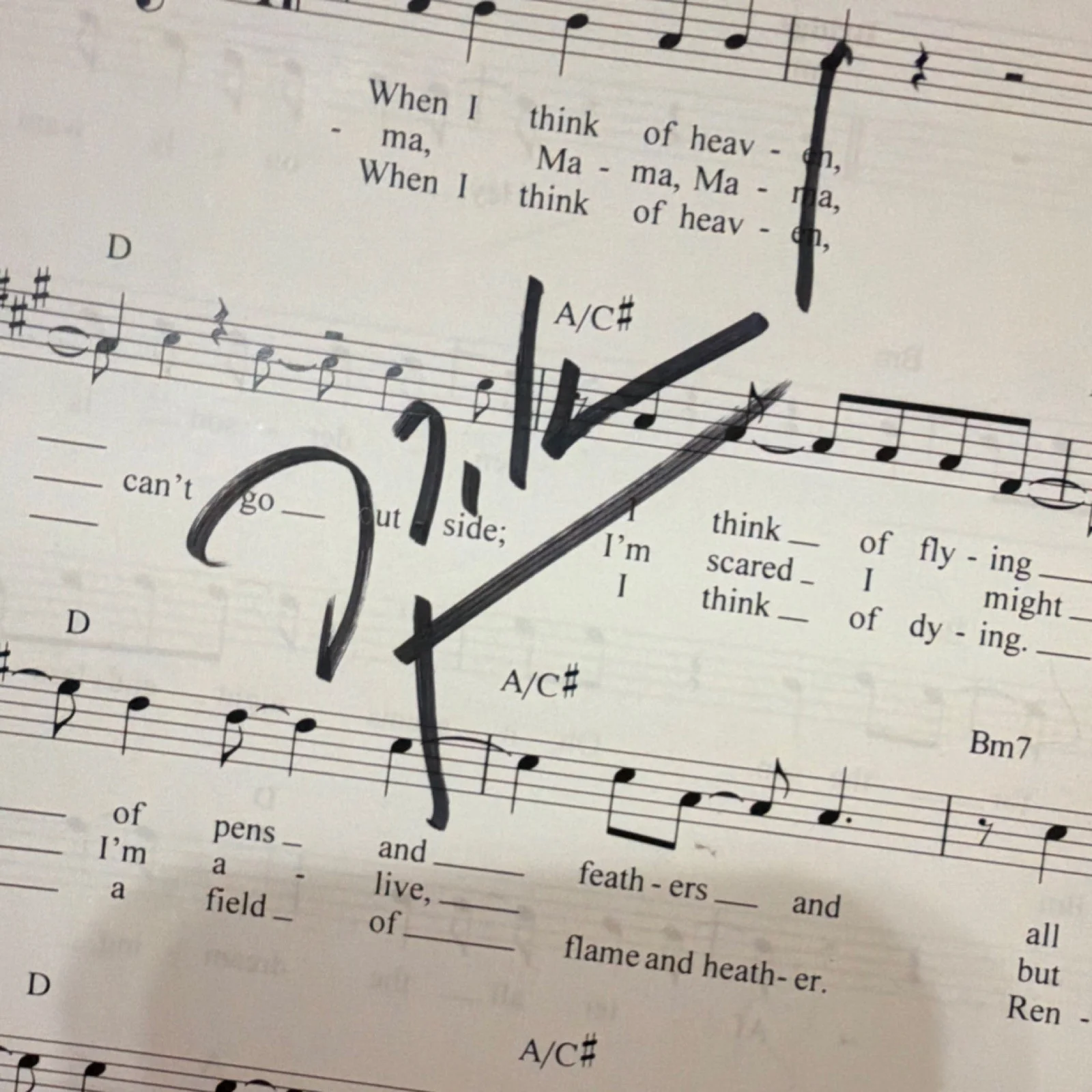 Rain King Original Signed Sheet Music, image 5