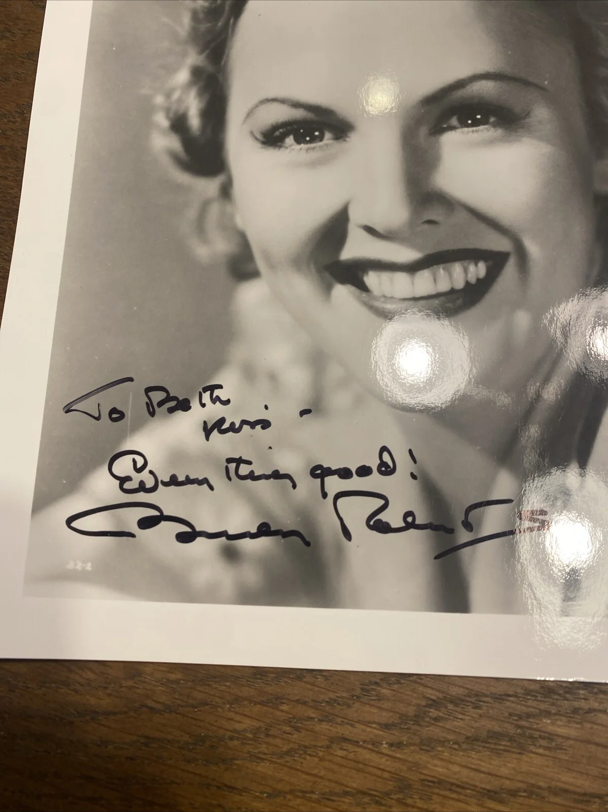 Beverly Roberts — Beverly Roberts Autographed 8 X 10 Photo Signed Hollywood Movie Actress, изображение 2