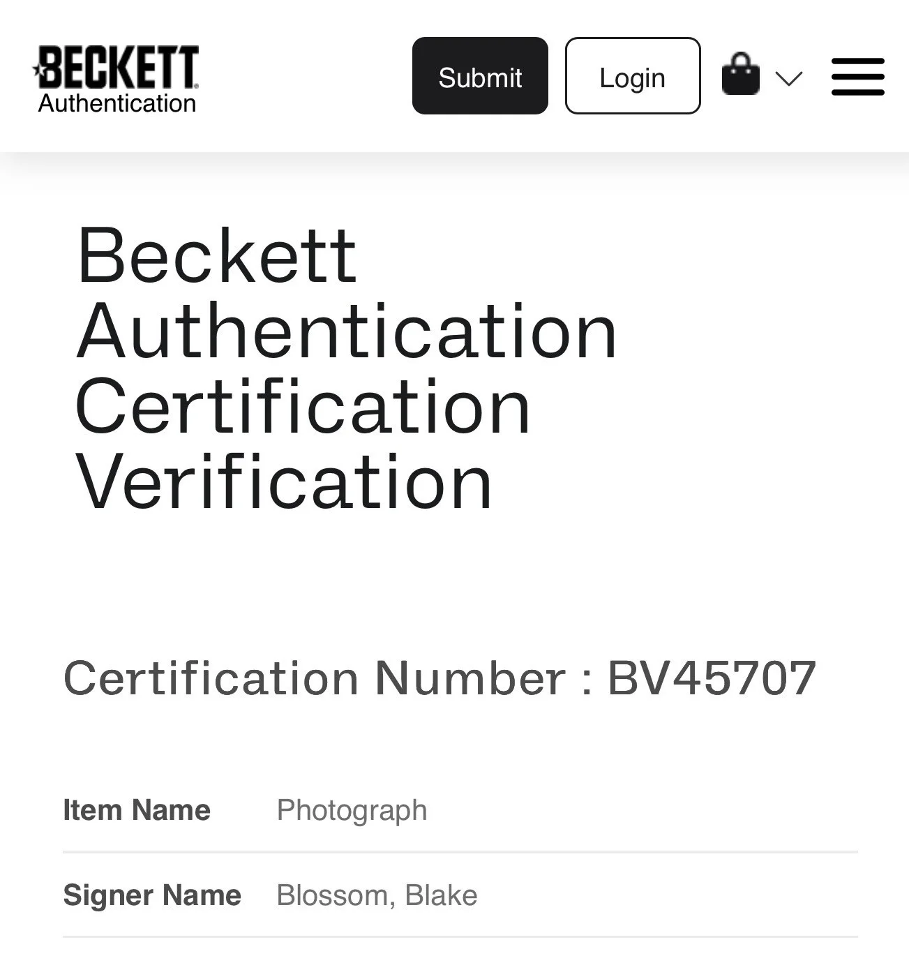 Blake Blossom Adult Film Star 8x10 Photo Hand Signed With Beckett COA, изображение 2