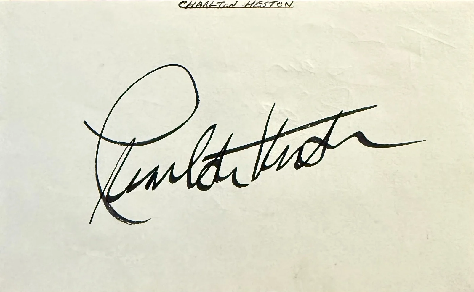 Charlton Heston, Mark Eden — CHARLTON HESTON & MARK EDEN Dual Signed Autograph 3x5 ALBUM PAGE Midway BEN-HUR, изображение 3