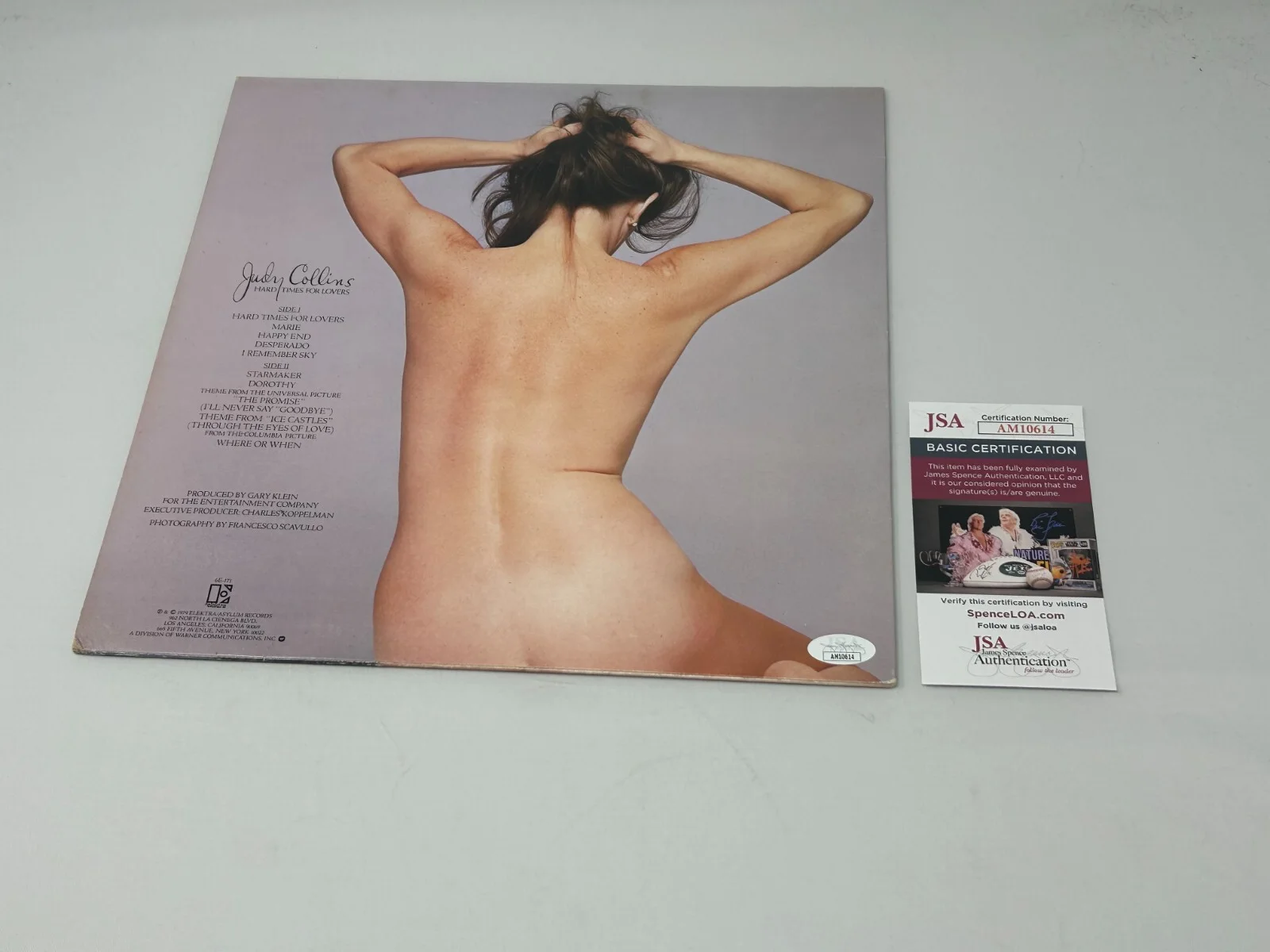 Judy Collins signed Hard Times For Lovers Album JSA COA, изображение 2