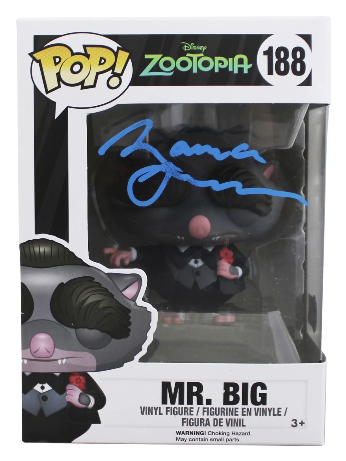 Maurice LaMarche — Maurice LaMarche Zootopia Signed Mr. Big #188 Funko Pop Figure BAS #BW89036
