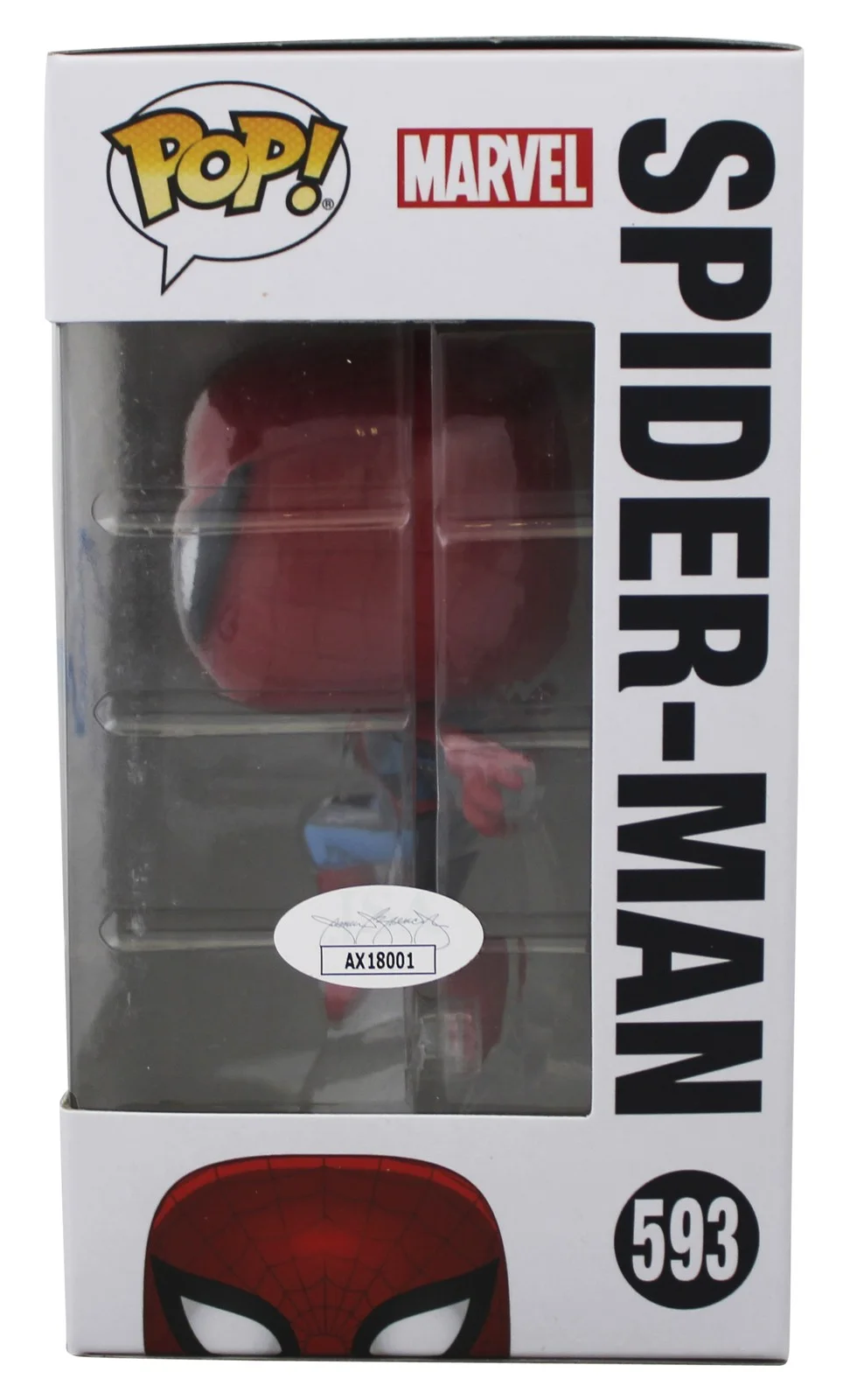 Tobey Maguire — Tobey Maguire Spiderman Signed Spider-Man #593 Funko Pop Figure JSA #AX18001, изображение 3