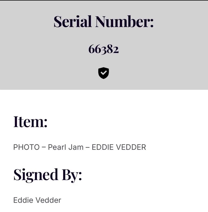 Eddie Vedder signed autographed photo 8x10 framed Hologram Pearl Jam, изображение 4