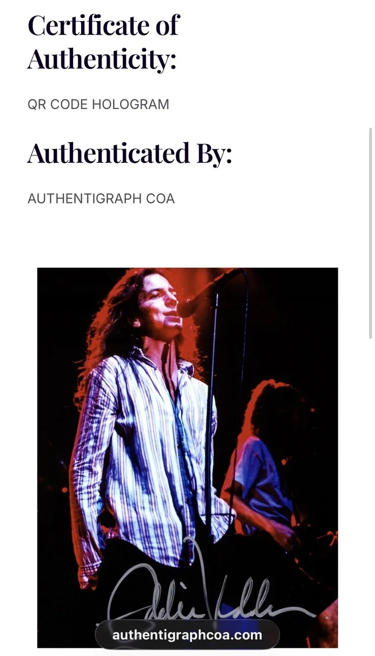 Eddie Vedder signed autographed photo 8x10 framed Hologram Pearl Jam, изображение 5