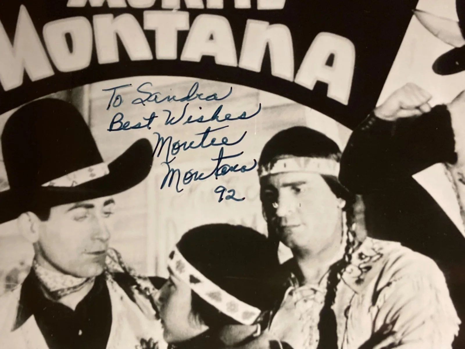 RARE Hand SIGNED Montie Montana 10x8 Vintage Photo - Circle Of Death, Rodeo HOF, изображение 3