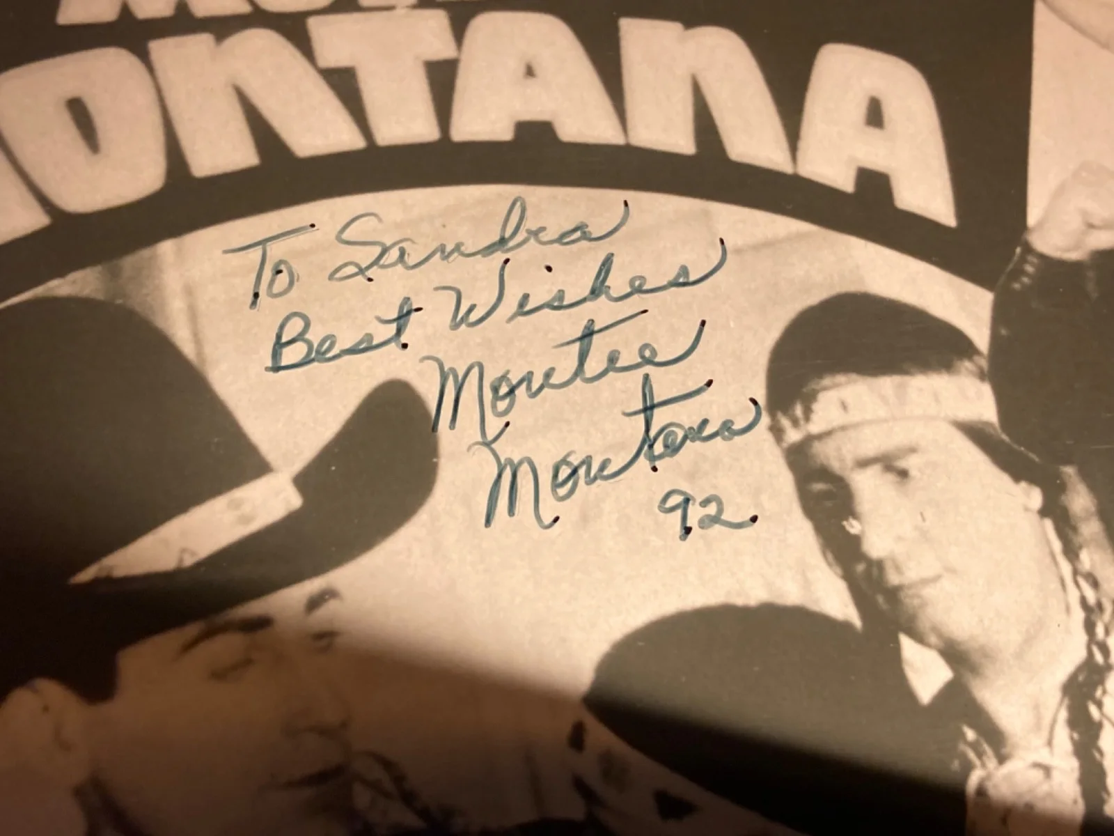 RARE Hand SIGNED Montie Montana 10x8 Vintage Photo - Circle Of Death, Rodeo HOF, изображение 4