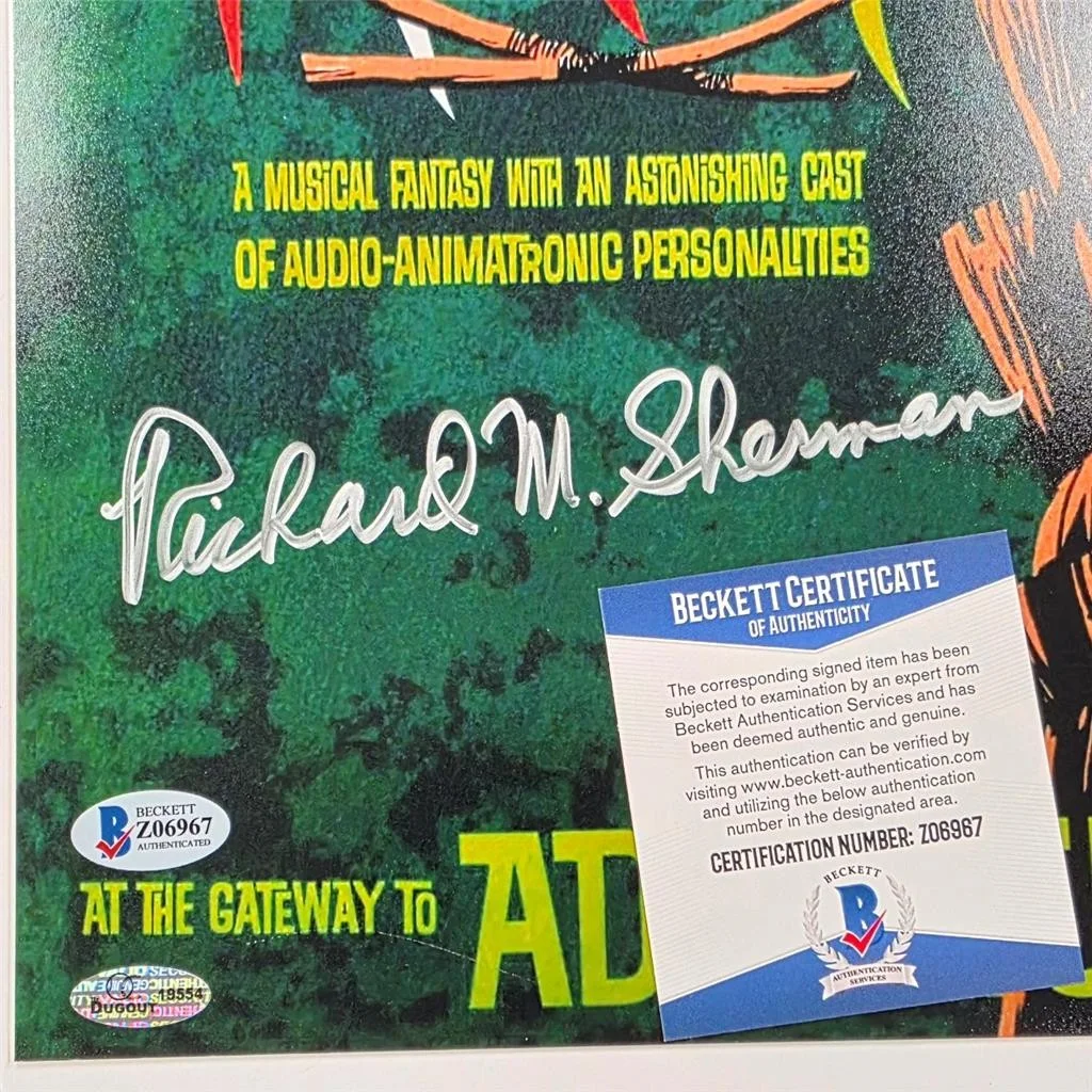 *READ* Songwriter Richard Sherman signed Tiki Room 11x17 Photo ~ Beckett BAS COA, изображение 2