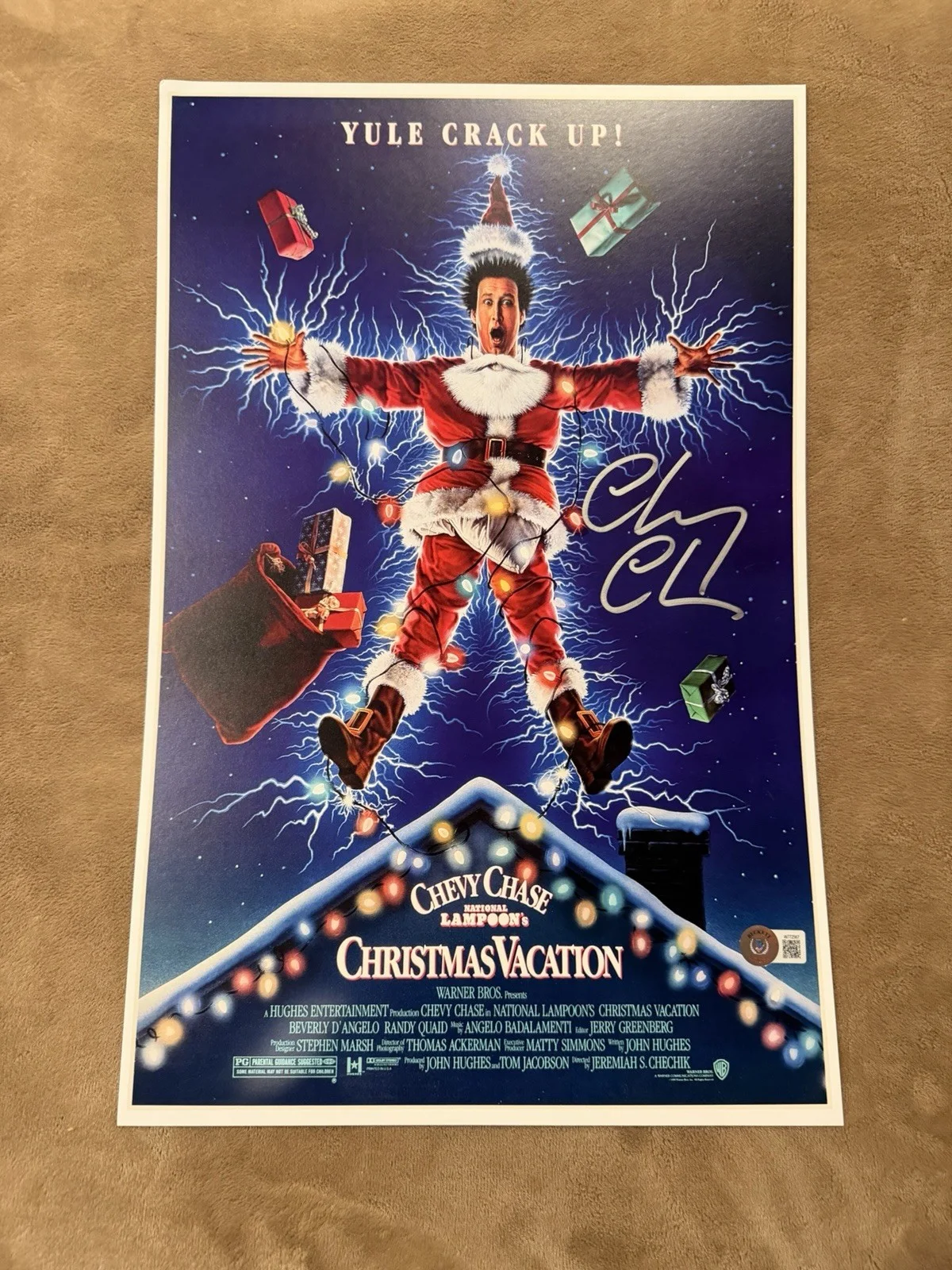 Chevy Chase Signed 11x17 Mini Poster Christmas Vacation BAS Autograph Authentic, image 4