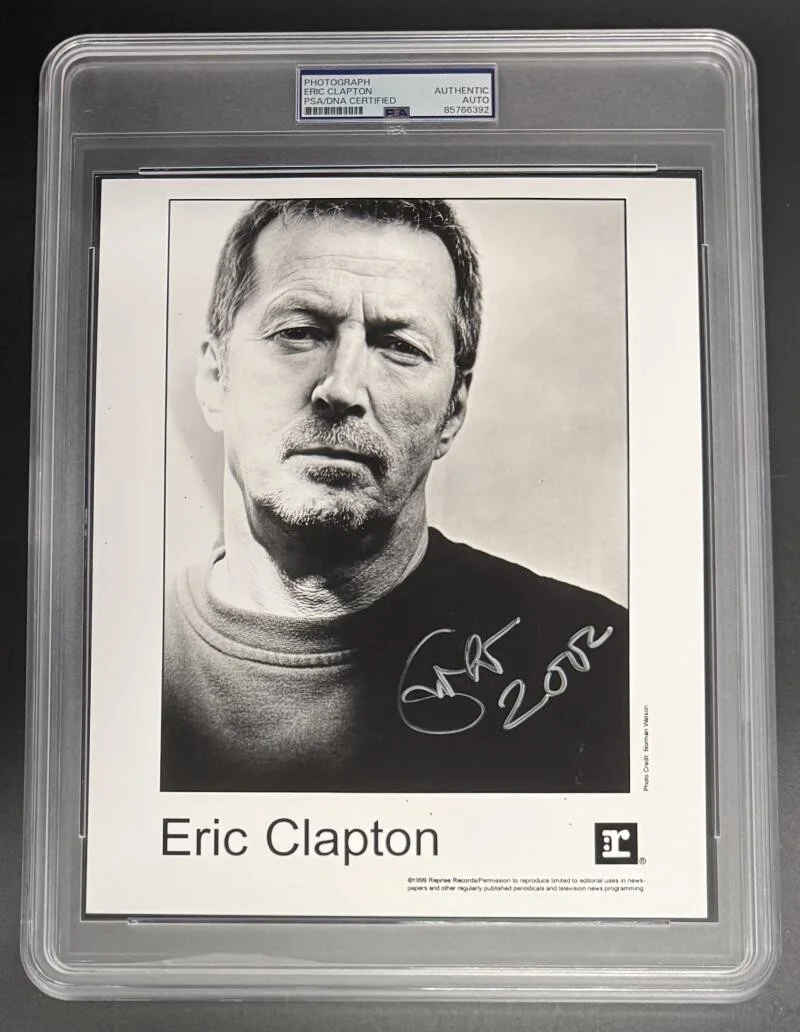 Eric Clapton — Eric Clapton Signed Autograph Rare Original Promo PSA/DNA 8x10 COA Slabbed Photo