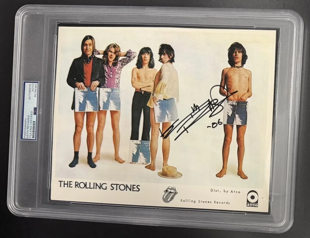 Keith Richards — Keith Richards Signed Autograph Rolling Stones Promo PSA/DNA 8x10 COA Slab Photo
