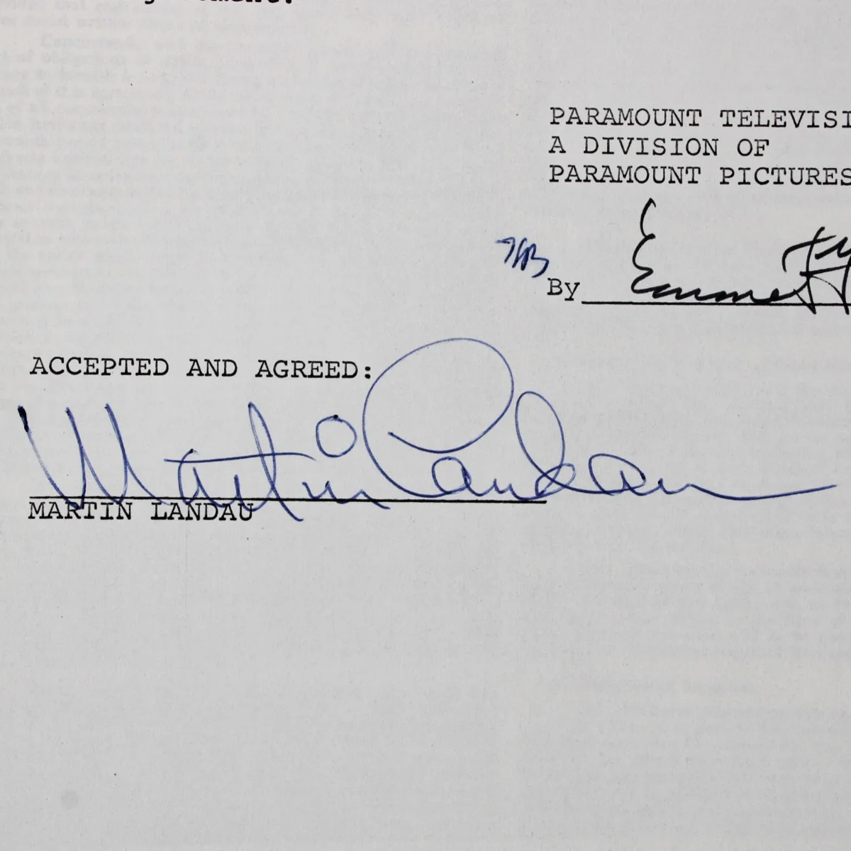 Martin Landau Signed Contract Mission Impossible 1968 Television Series - COA..., image 2