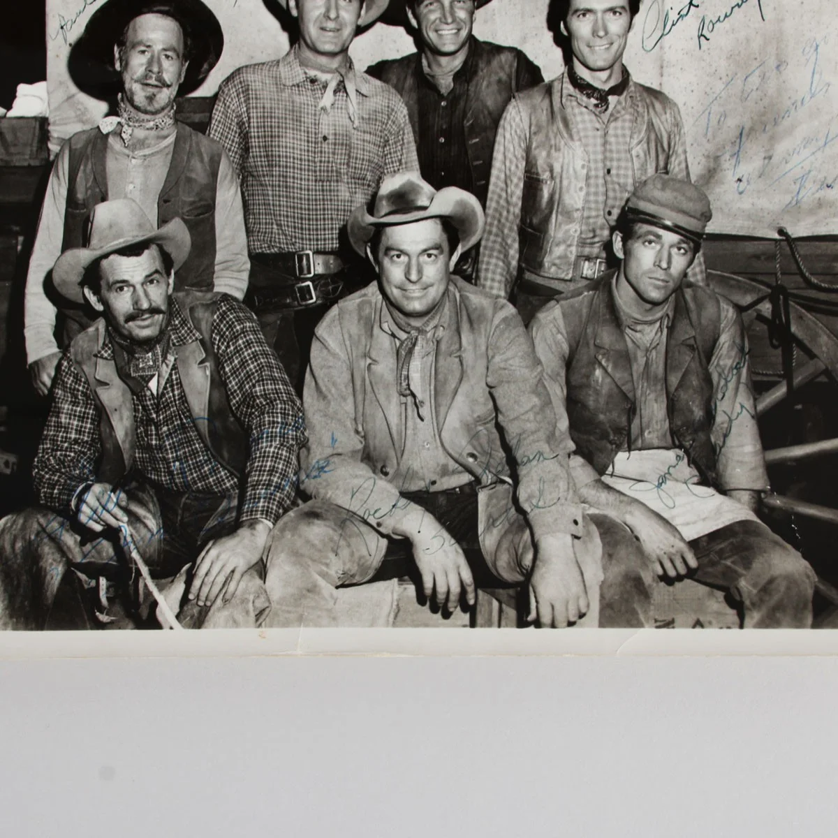 Rawhide Cast Signed Photo 8x10 (7 Sigs.) Incl. Clint Eastwood - COA JSA, image 5