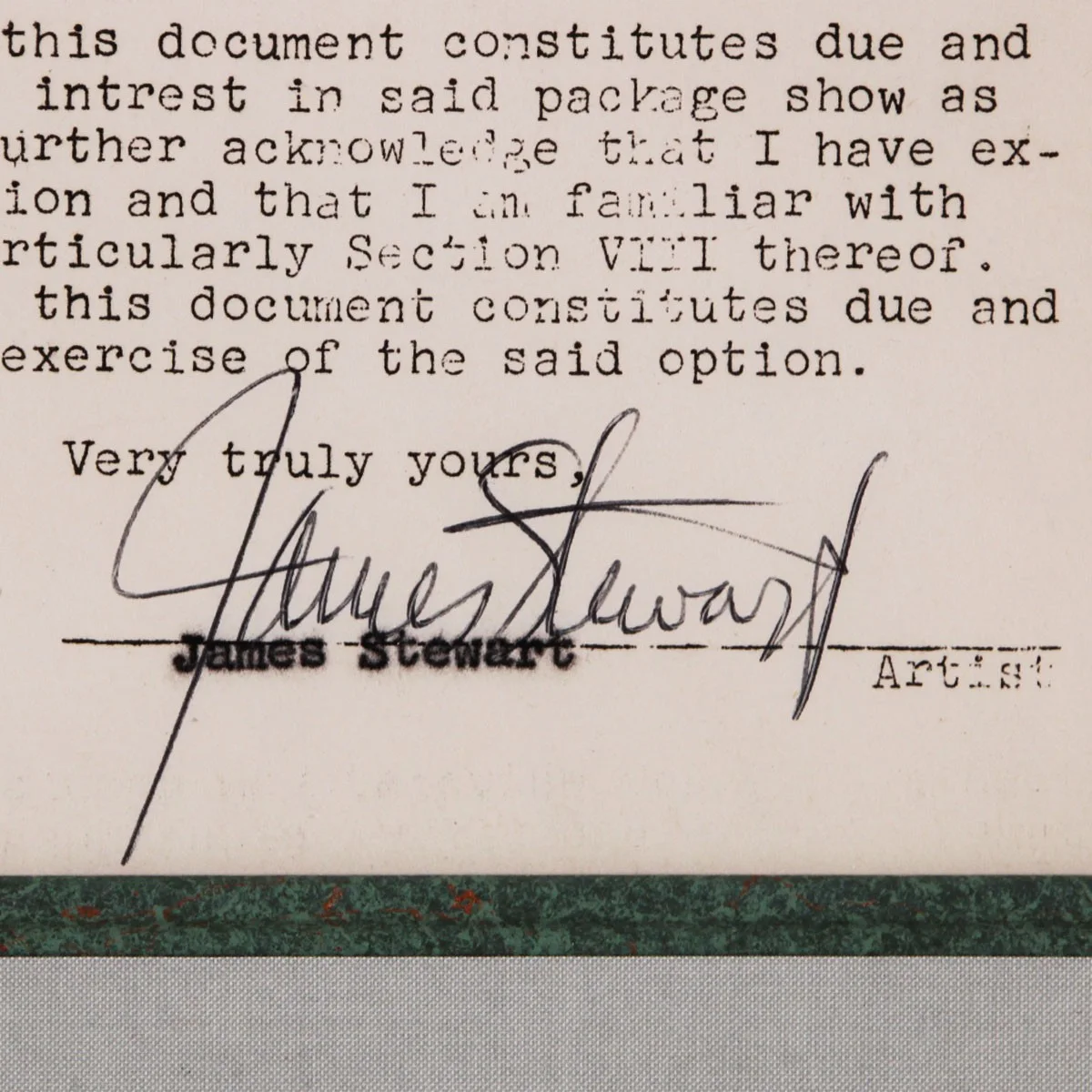 James Stewart Signed Contract & Photo Display Jack Benny Television Show- COA..., image 2