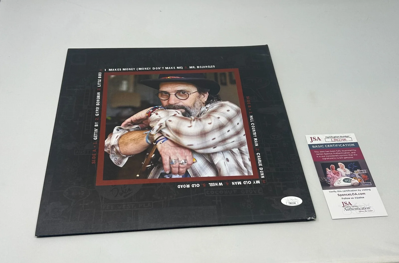 Steve Earle signed Jerry Jeff Album JSA COA, image 2