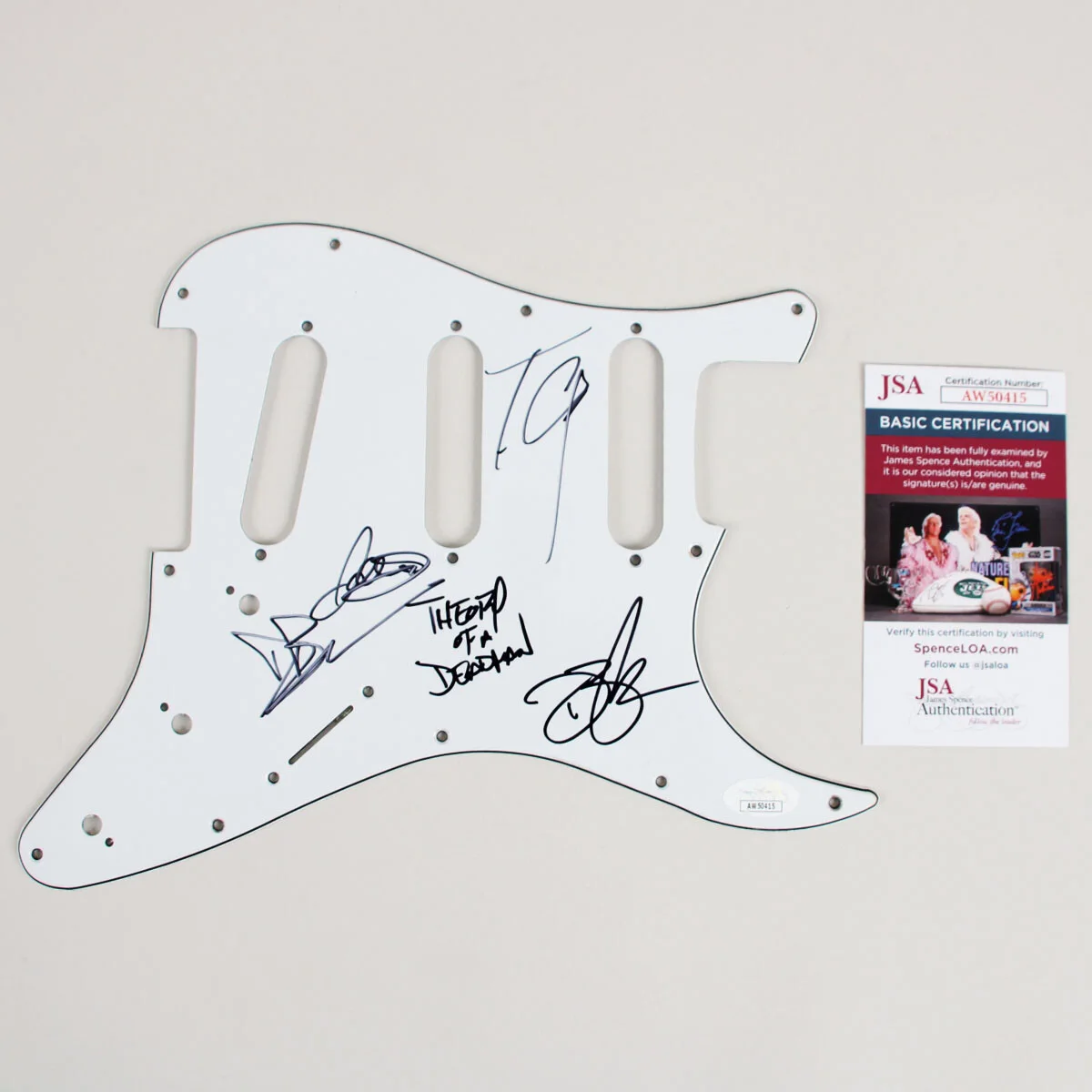 Theory of a Deadman Band Signed Pickguard - COA JSA, image 2