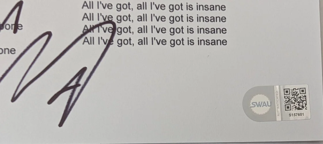 COREY TAYLOR signed LYRIC SHEET DUALITY Slipknot Vol. 3: (The Subliminal Verses), image 2