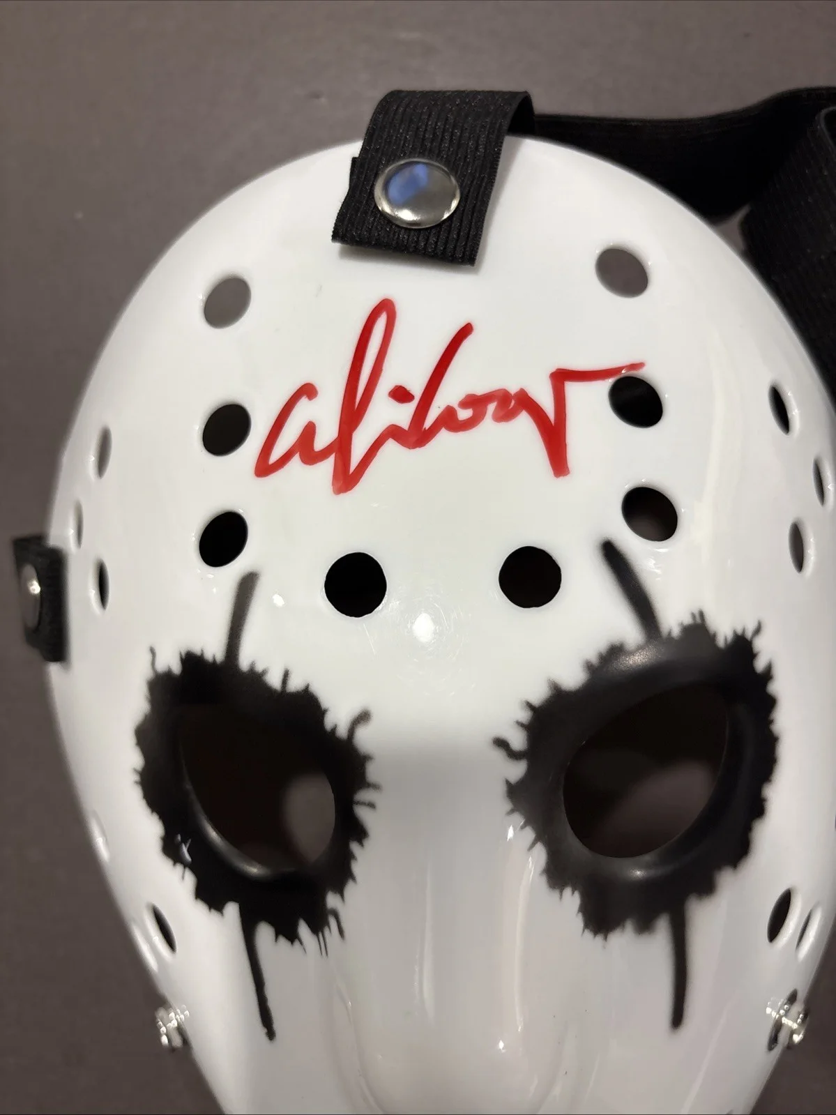 Kane Hodder, Alice Cooper, Ari Lehman — Alice Cooper-Kane Hodder-Ari Lehman Signed Replica Friday the 13th Masks-Beckett, image 4